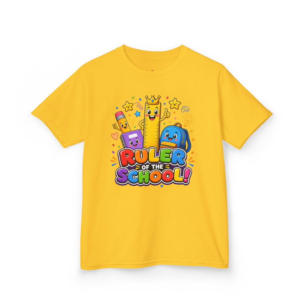 Ruler of the School kids T-Shirt | Cute School Supplies Graphic