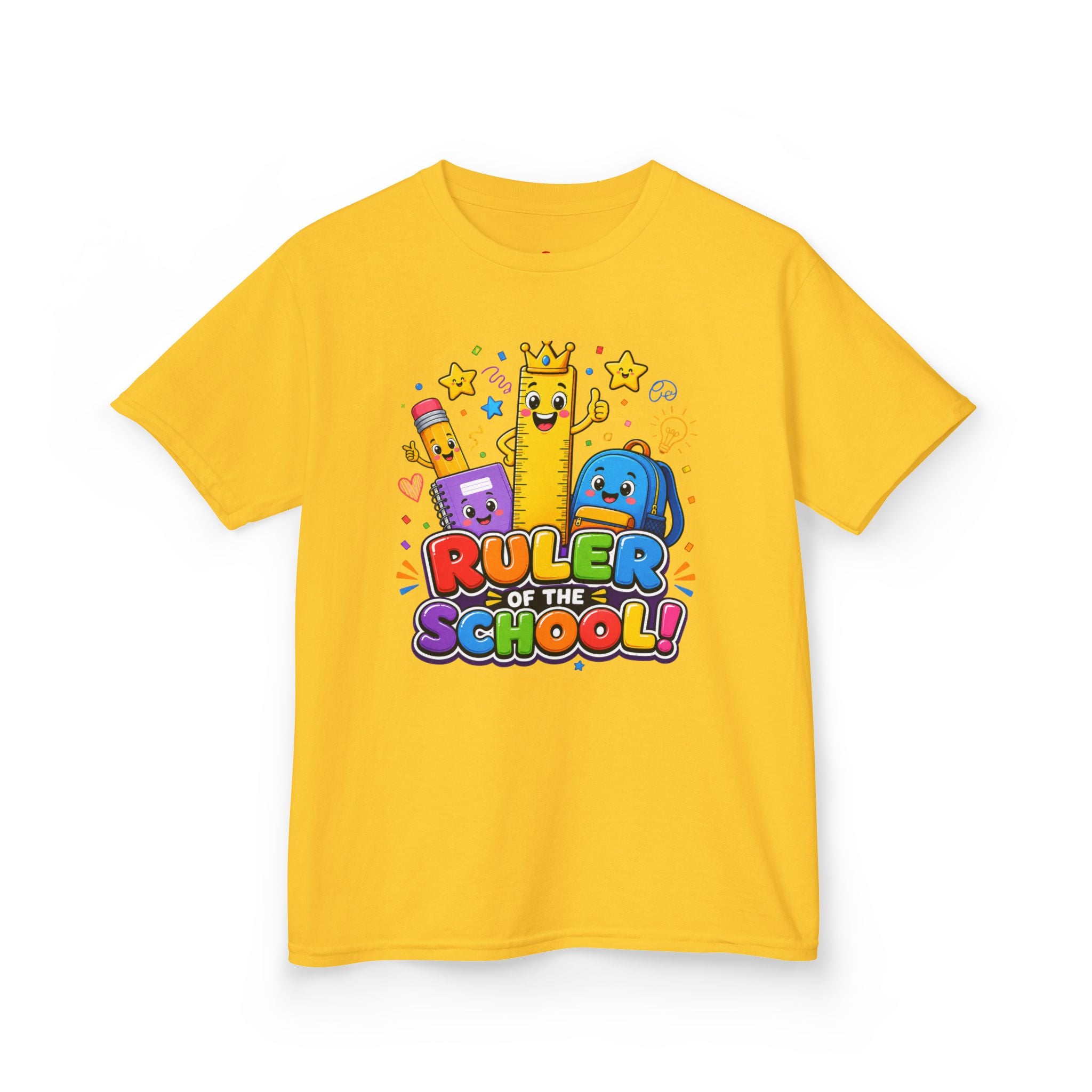 Ruler of the School kids T-Shirt | Cute School Supplies Graphic