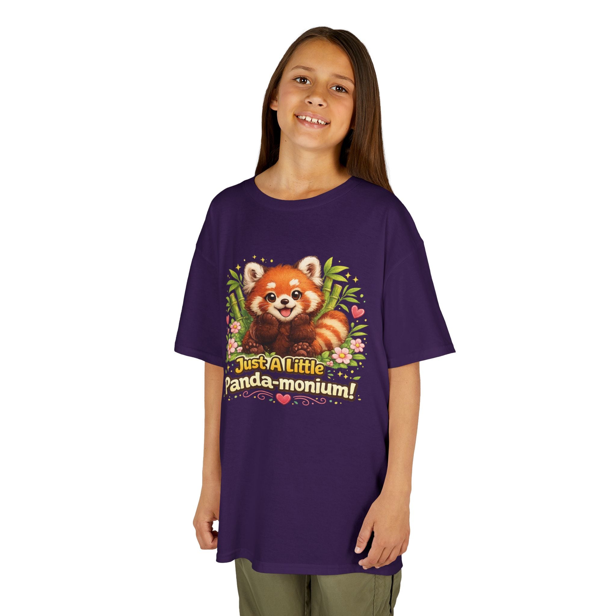 Red Panda Illustration Kids T-Shirt | "Just A Little Panda-monium"