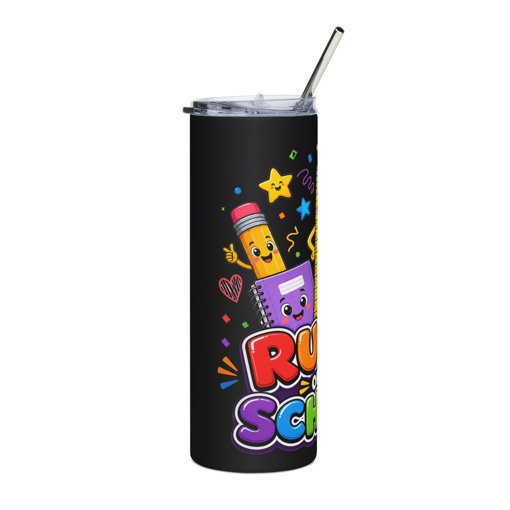 Rules of the School colorful school supplies Tumbler | 20oz stainless steel
