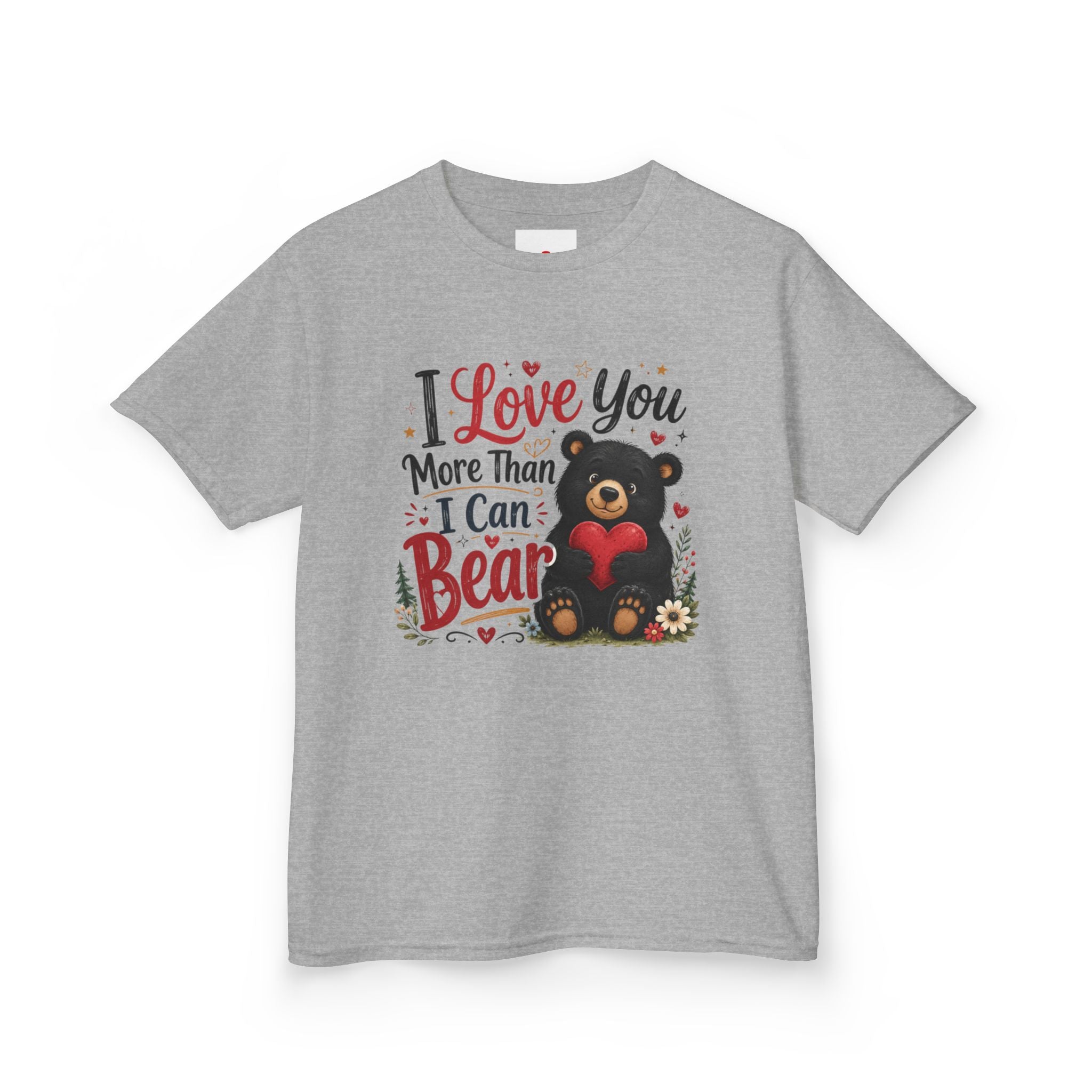 Kids T-Shirt - "I Love You More Than I Can Bear" Cute Bear Valentine Tee