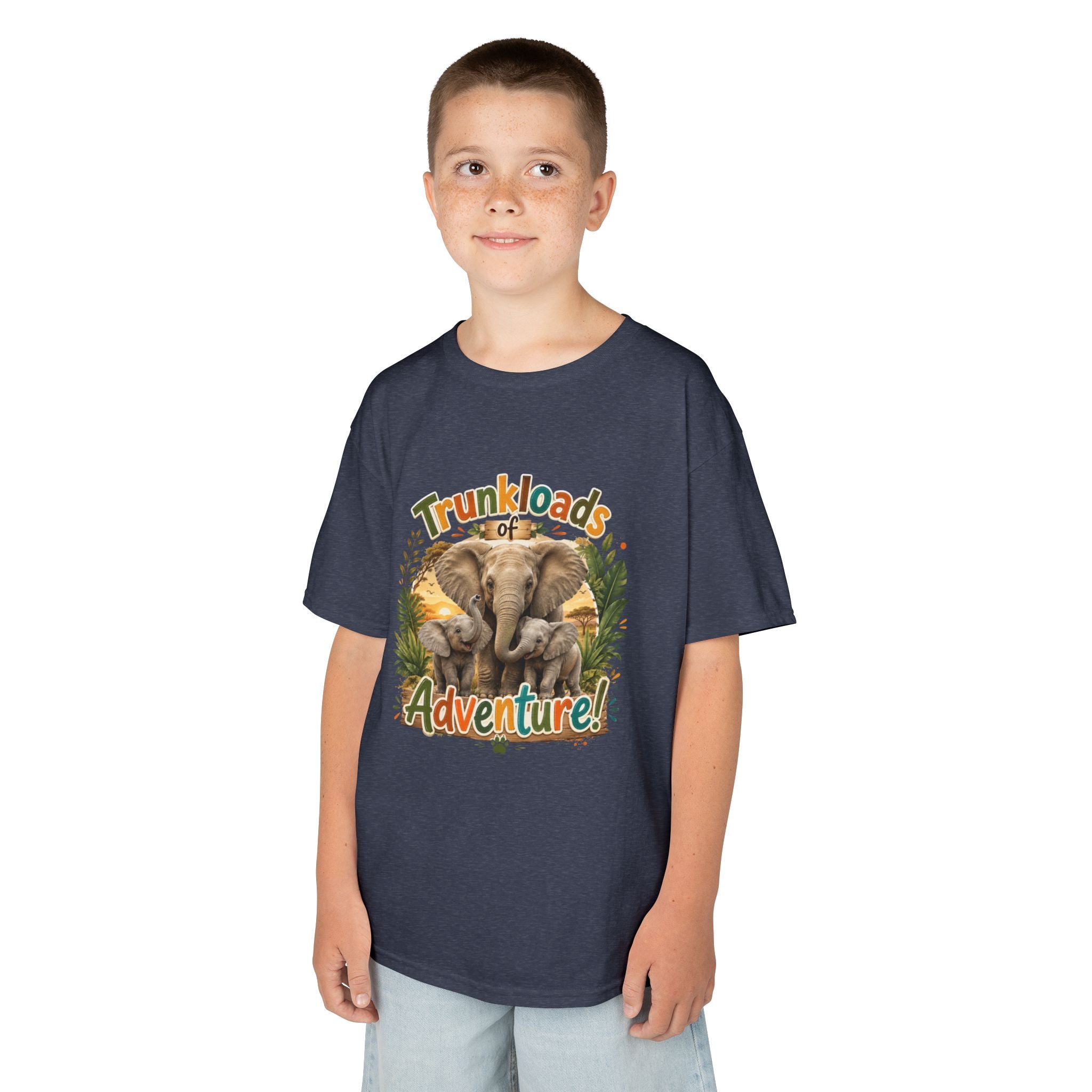 Kids Tee - "Trunkloads of Adventure" Elephant Graphic