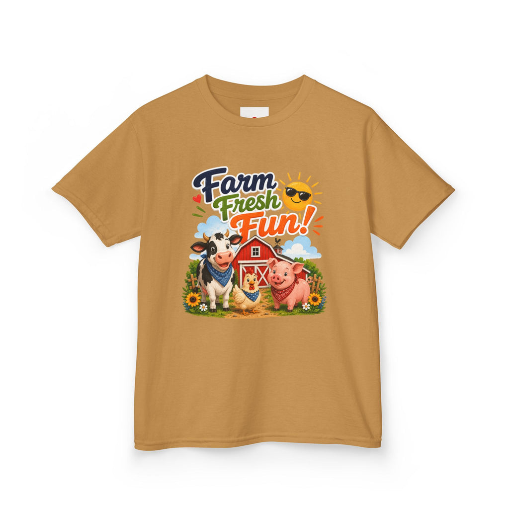 Kids Farm T-Shirt — "Farm Fresh Fun!" Cute Cow & Pig Toddler Tee