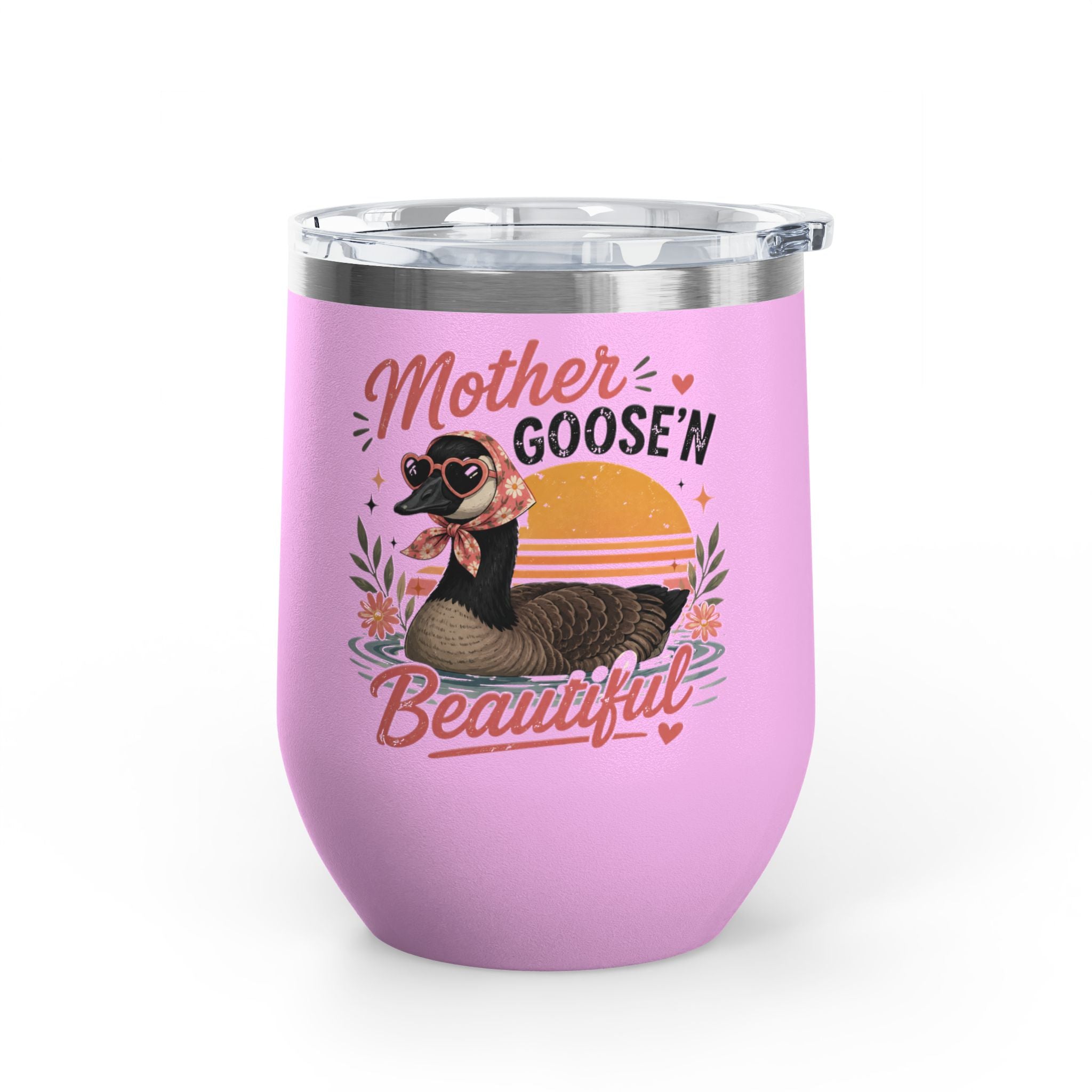 "Mother Goose'n Beautiful" Floral Canada Goose Tumbler, 12oz