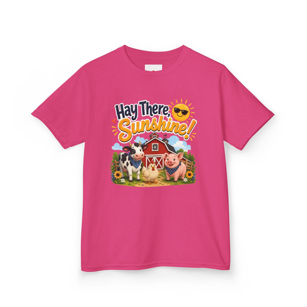 Kids Tee — "Hay There, Sunshine!" Farm Animal Graphic