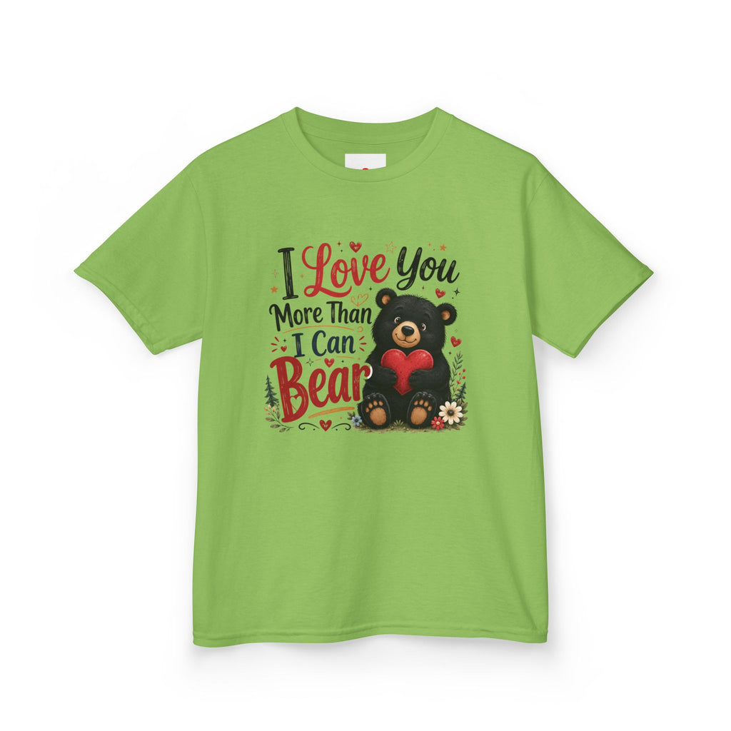 Kids T-Shirt - "I Love You More Than I Can Bear" Cute Bear Valentine Tee