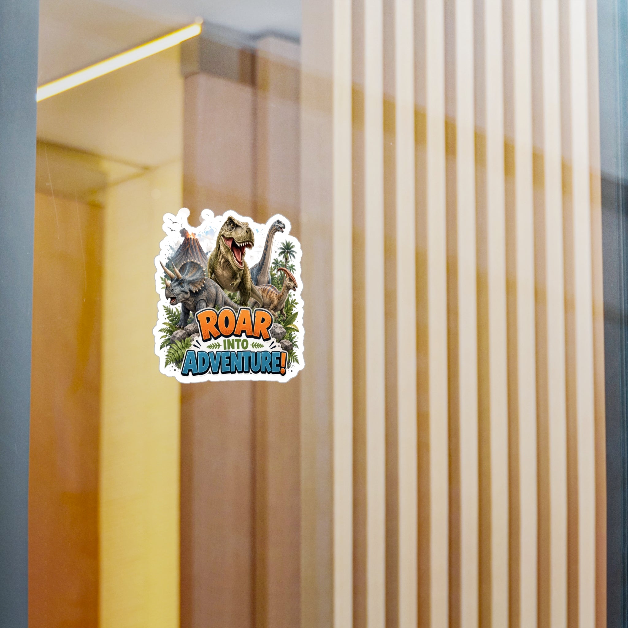 Roar Into Adventure! Dinosaur Kiss-Cut Vinyl Sticker