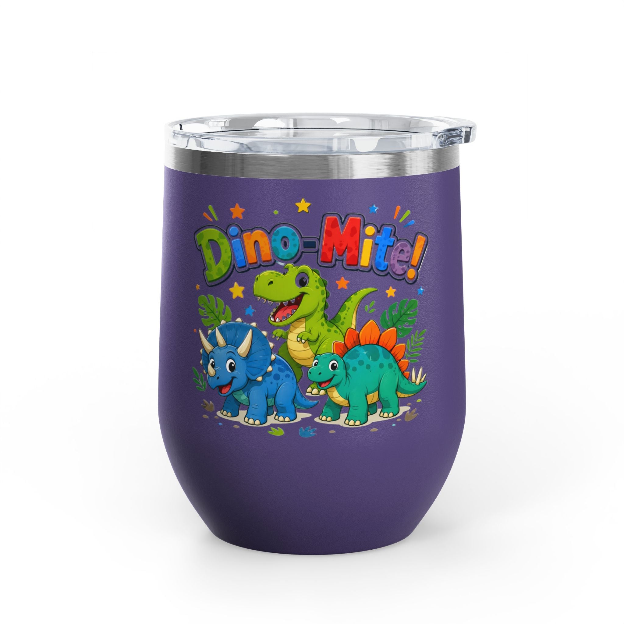 "Dino-Mite!" Cute Kids Dinosaur 12oz Insulated Tumbler