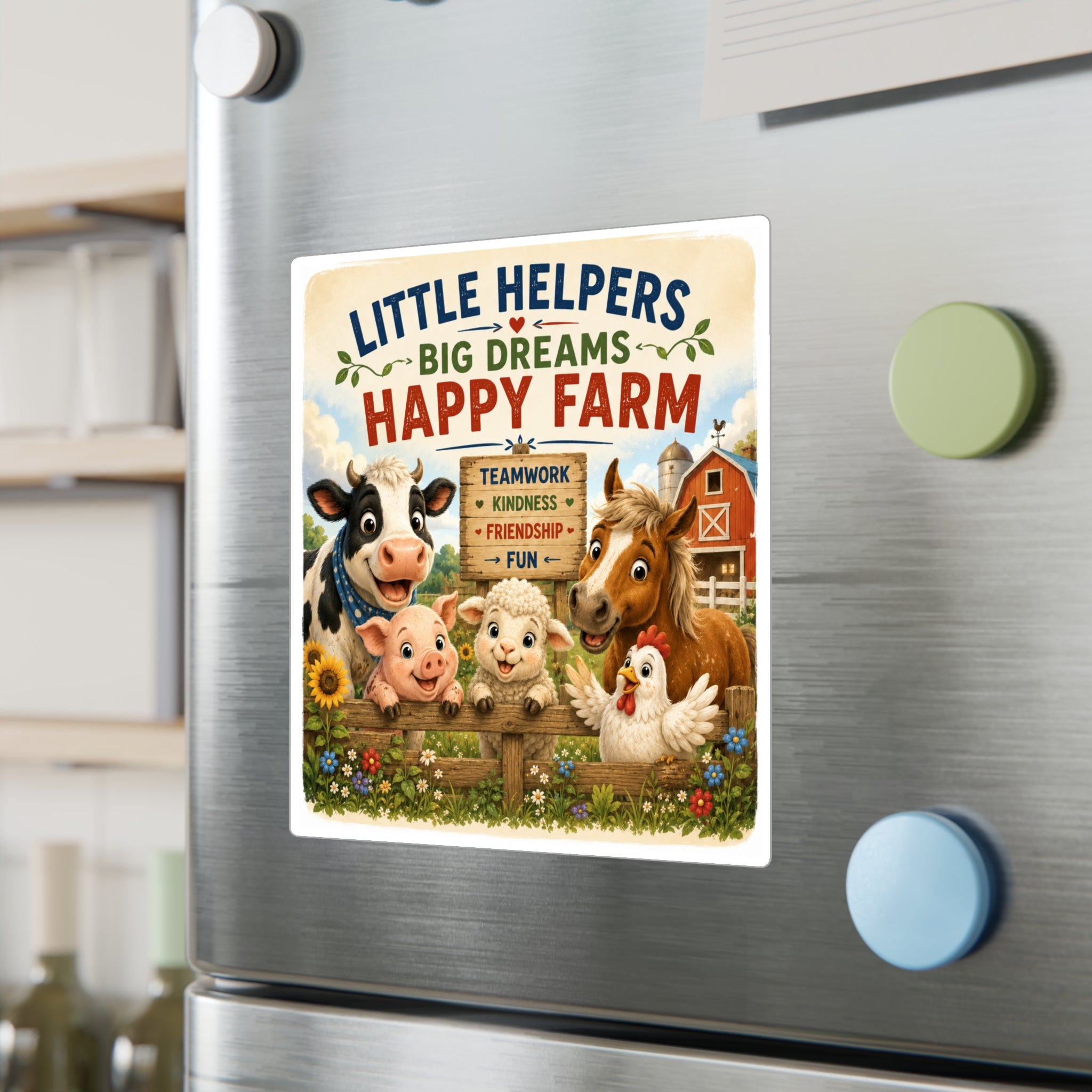Happy Farm 'Little Helpers, Big Dreams' Vinyl Sticker