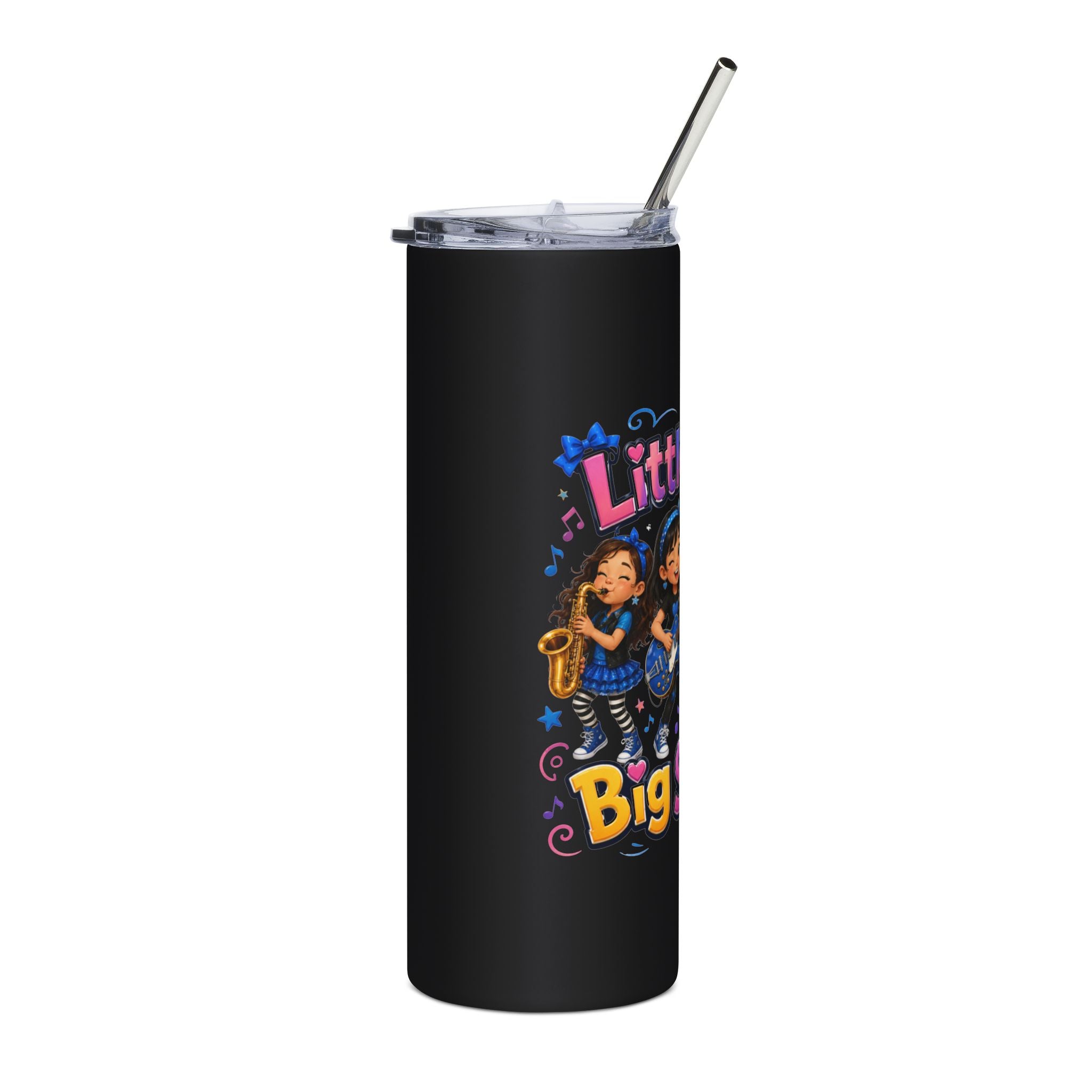 20oz Stainless Steel Tumbler — "Little Blues, Big Sparkle" Girls Band Design