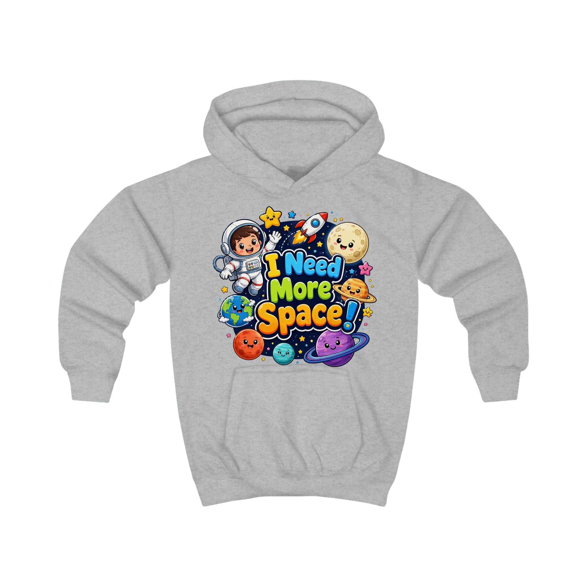 Kids Hoodie - "I Need More Space!" Cute Space Explorer Sweatshirt for Boys & Girls