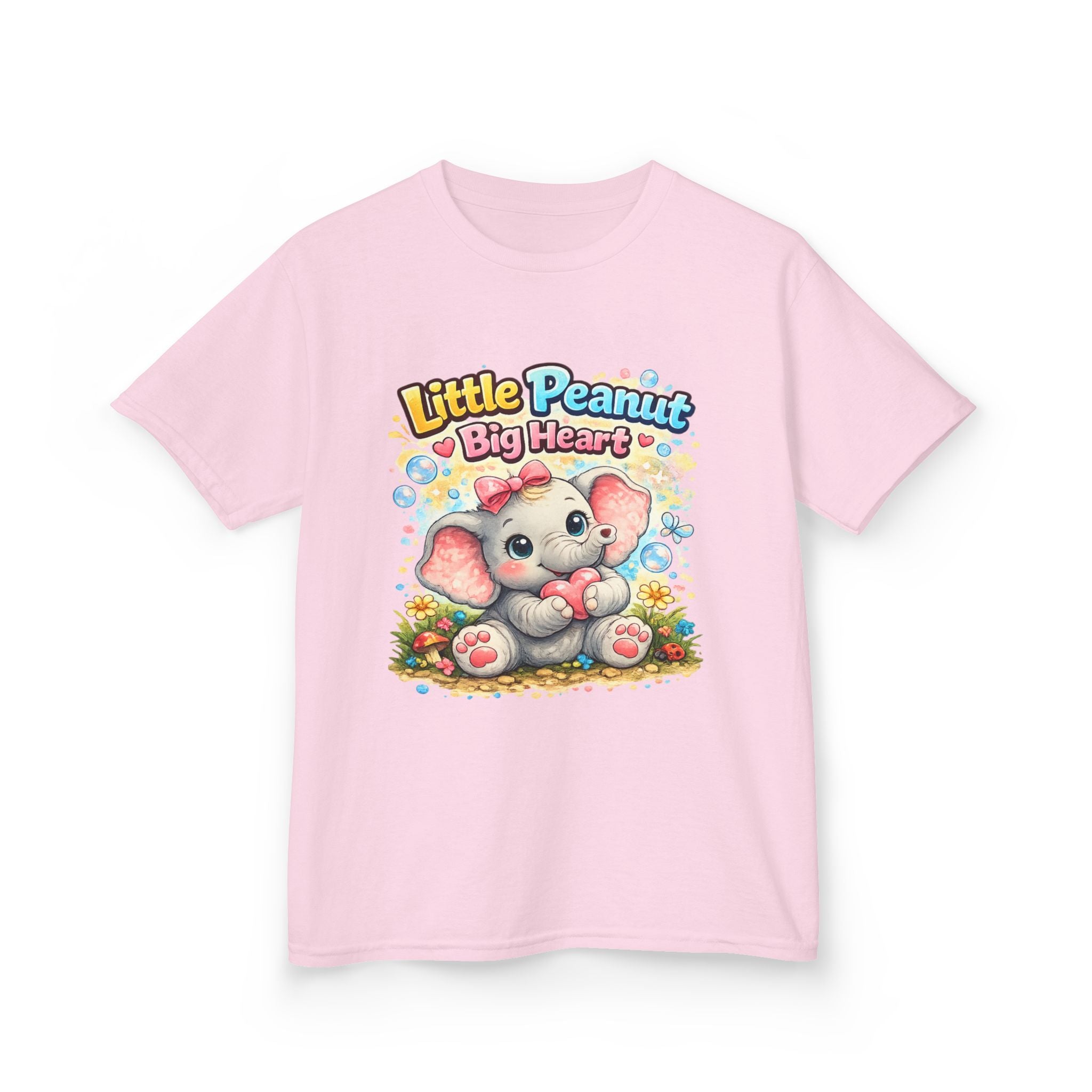 Kids Tee — "Little Peanut Big Heart" Cute Baby Elephant Shirt for Toddlers