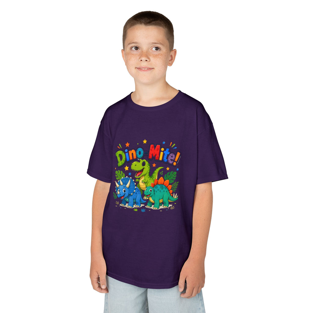 Kids T-Shirt - "Dino-Mite!" Colorful Dino Crew Tee for Toddlers & Kids