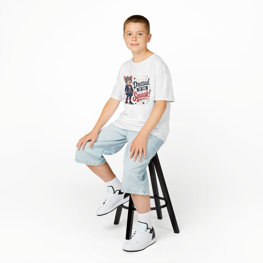 Kids Tee — "Dressed to the Squeak" Cartoon Mouse Graphic