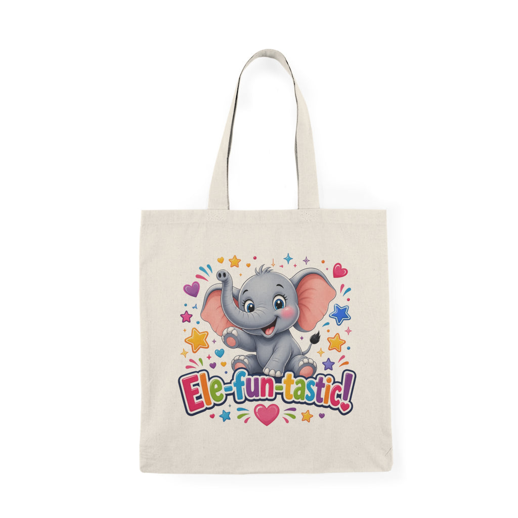 Ele-Fun-Tastic! Cute Elephant Kids Tote Bag — Colorful Animal Canvas Shopper
