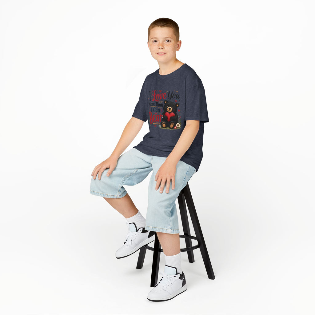 Kids T-Shirt - "I Love You More Than I Can Bear" Cute Bear Valentine Tee