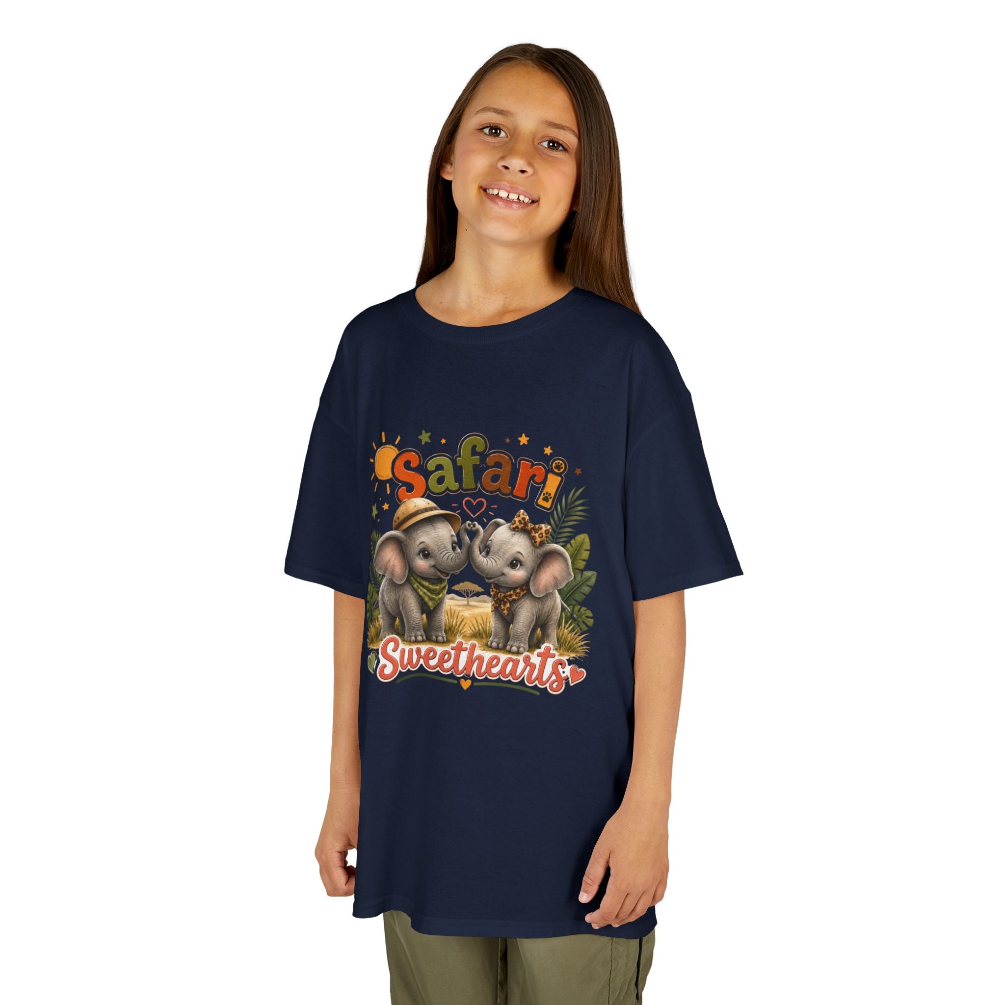 Kids Safari Sweethearts Tee — Cute Elephant Jungle Graphic T-Shirt