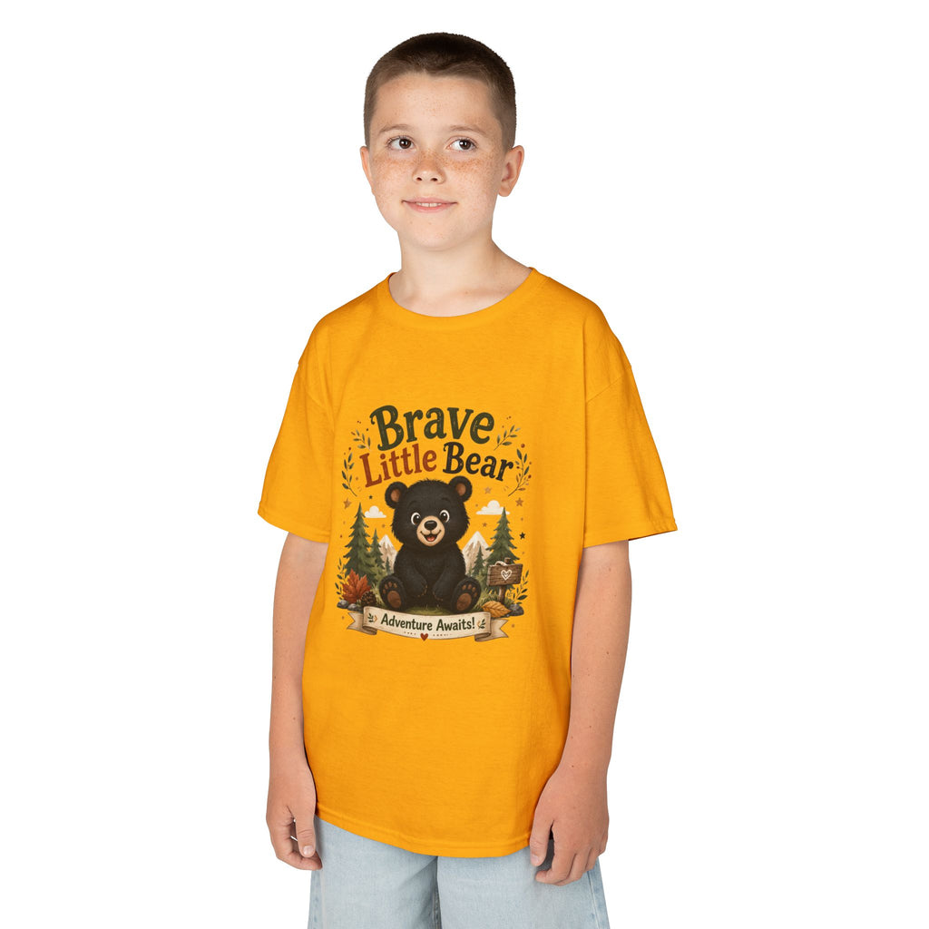 Kids Tee — "Brave Little Bear" Adventure Graphic Shirt