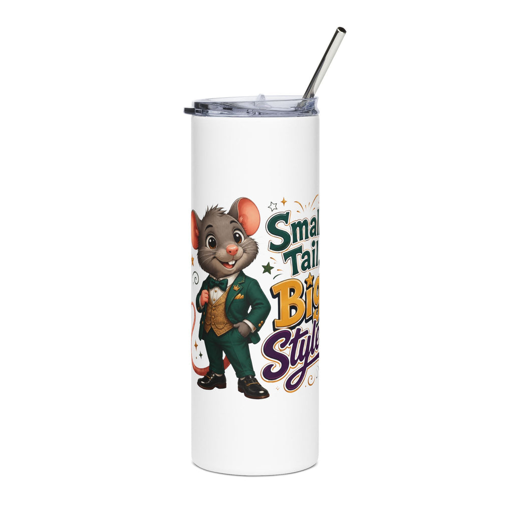 20oz Stainless Tumbler — "Small Tail, Big Style" Mouse Design