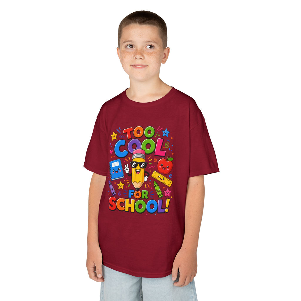 Too Cool For School Kids Tee | Cute Pencil School Supplies Back to School
