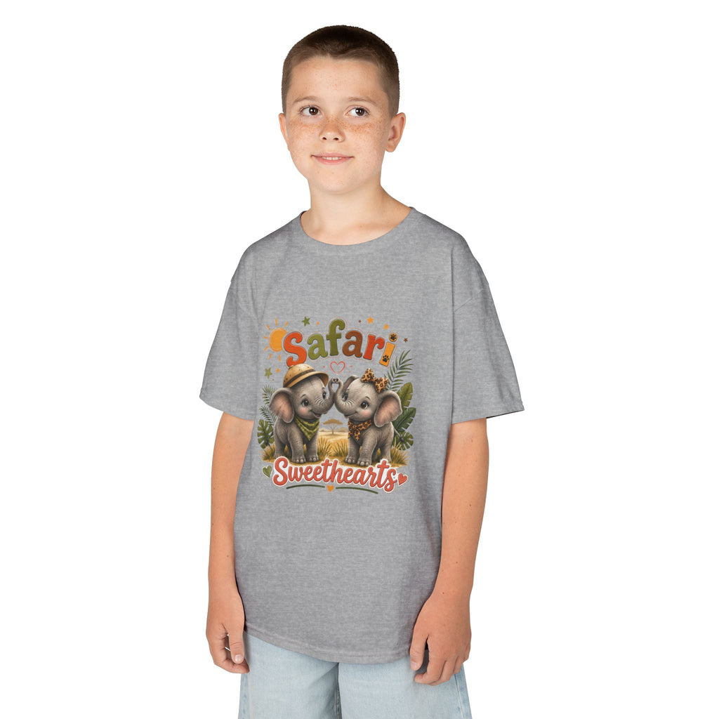 Kids Safari Sweethearts Tee — Cute Elephant Jungle Graphic T-Shirt
