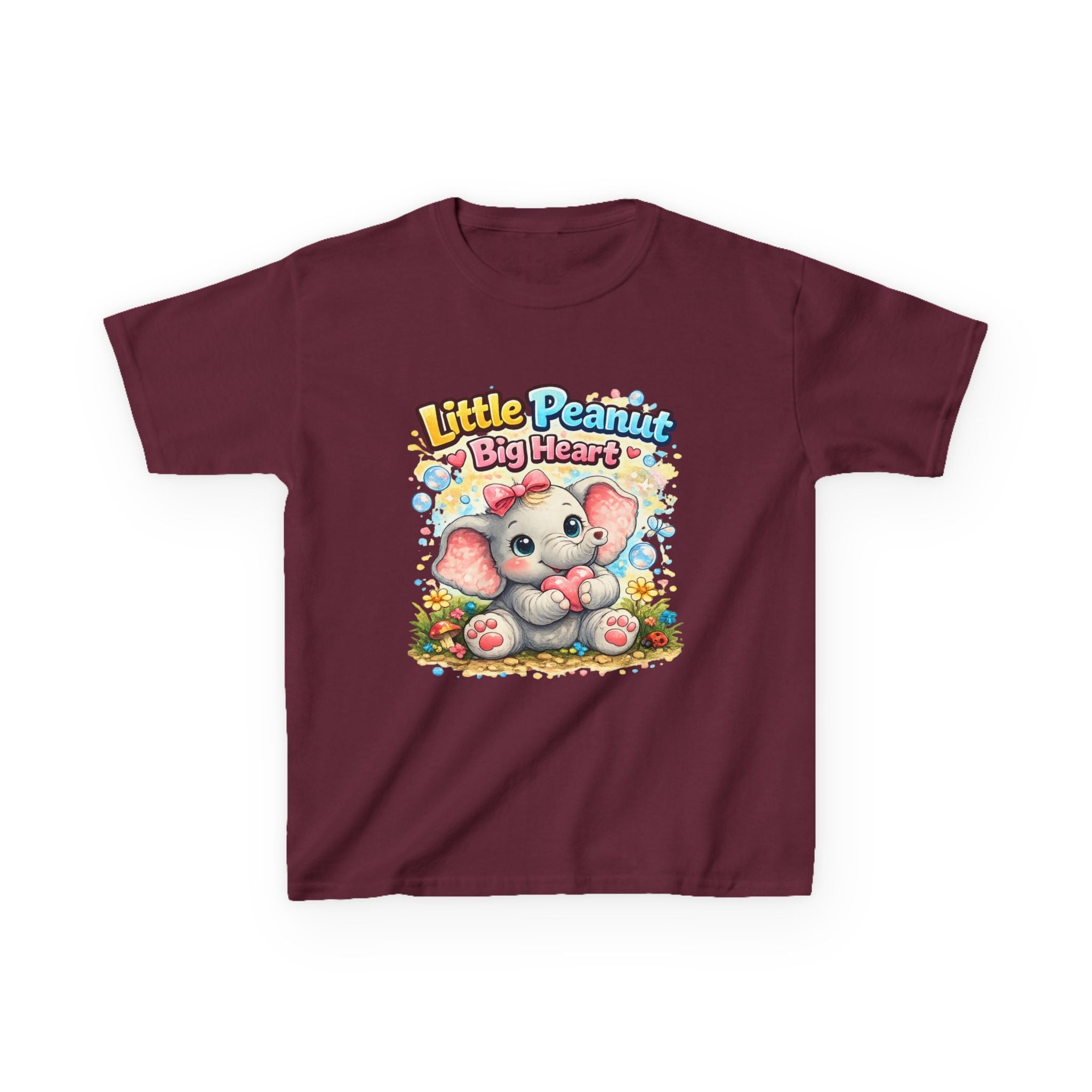 Kids Tee — "Little Peanut Big Heart" Cute Baby Elephant Shirt for Toddlers