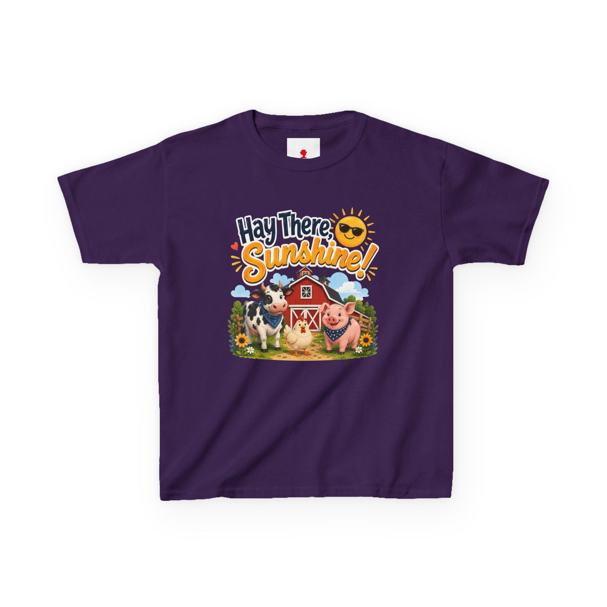 Kids Tee — "Hay There, Sunshine!" Farm Animal Graphic