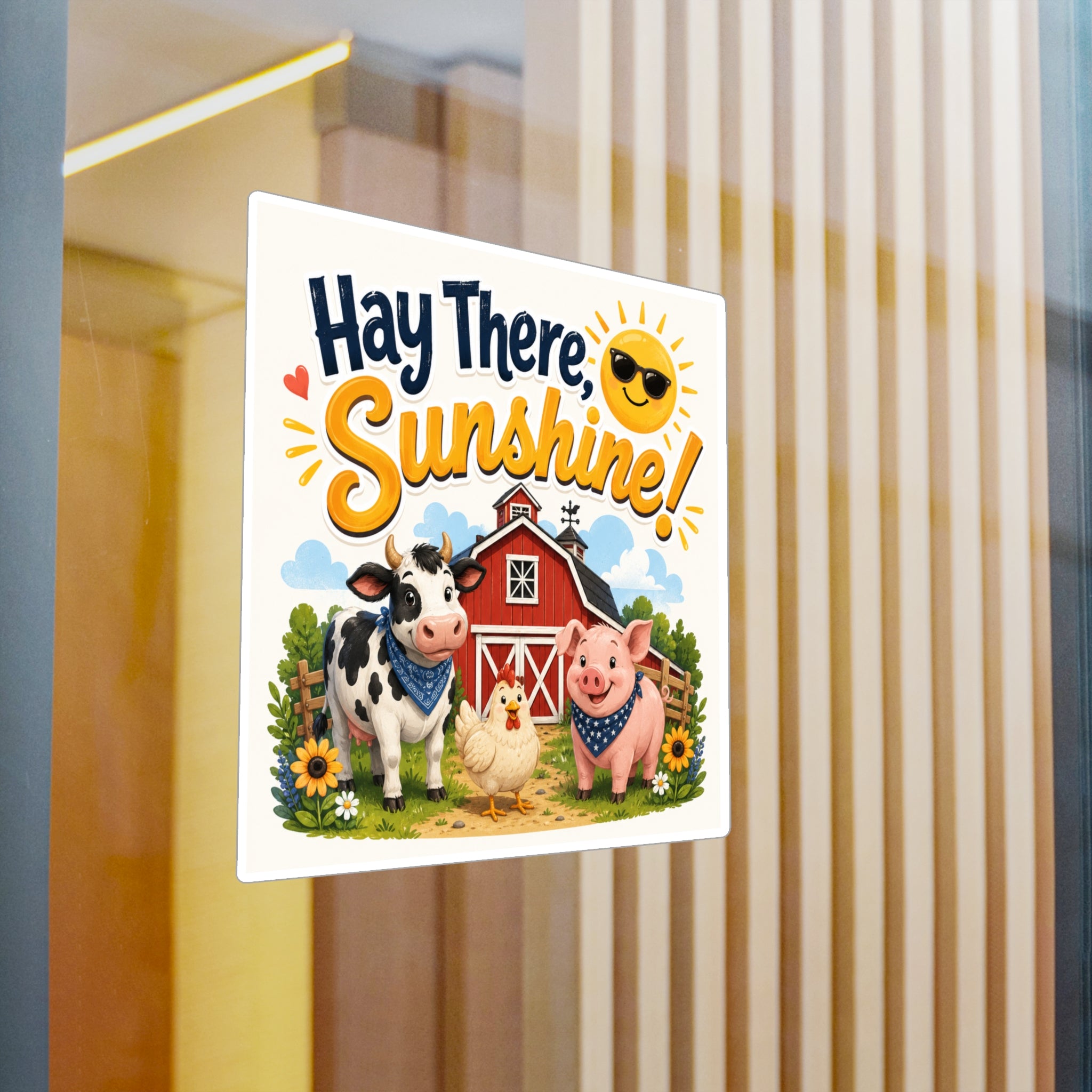 Hay There Sunshine! Farm Animal Vinyl Sticker