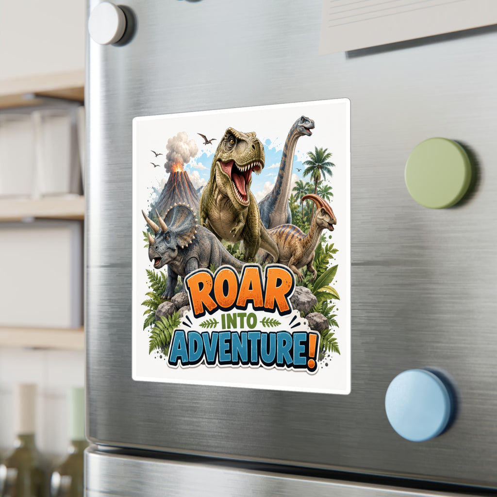 Roar Into Adventure! Dinosaur Kiss-Cut Vinyl Sticker