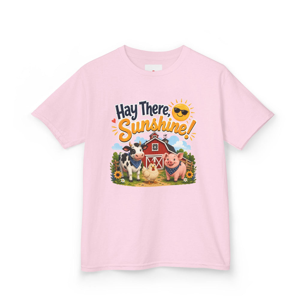 Kids Tee — "Hay There, Sunshine!" Farm Animal Graphic