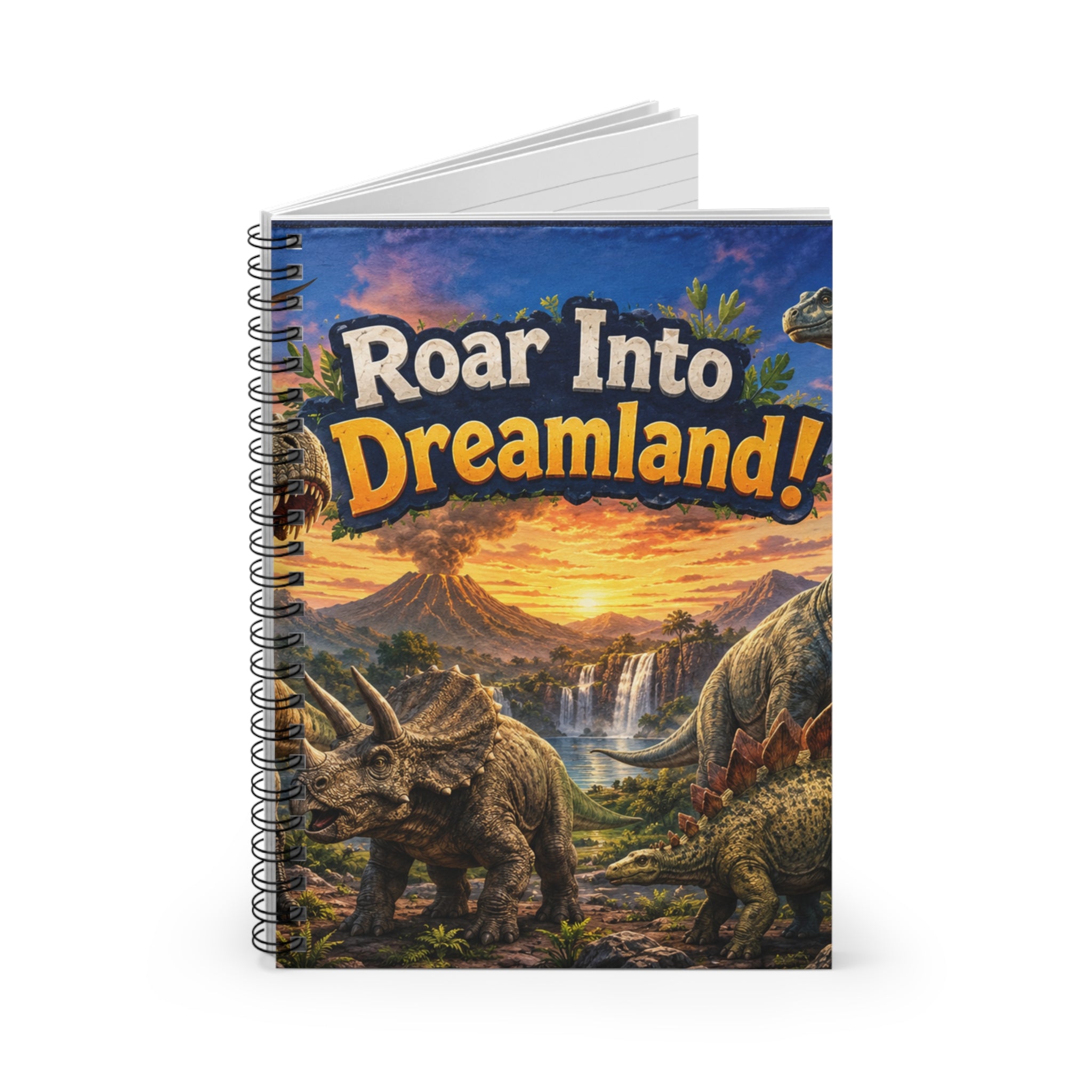 Roar Into Dreamland! Dinosaur Spiral Notebook — Ruled Journal for Kids