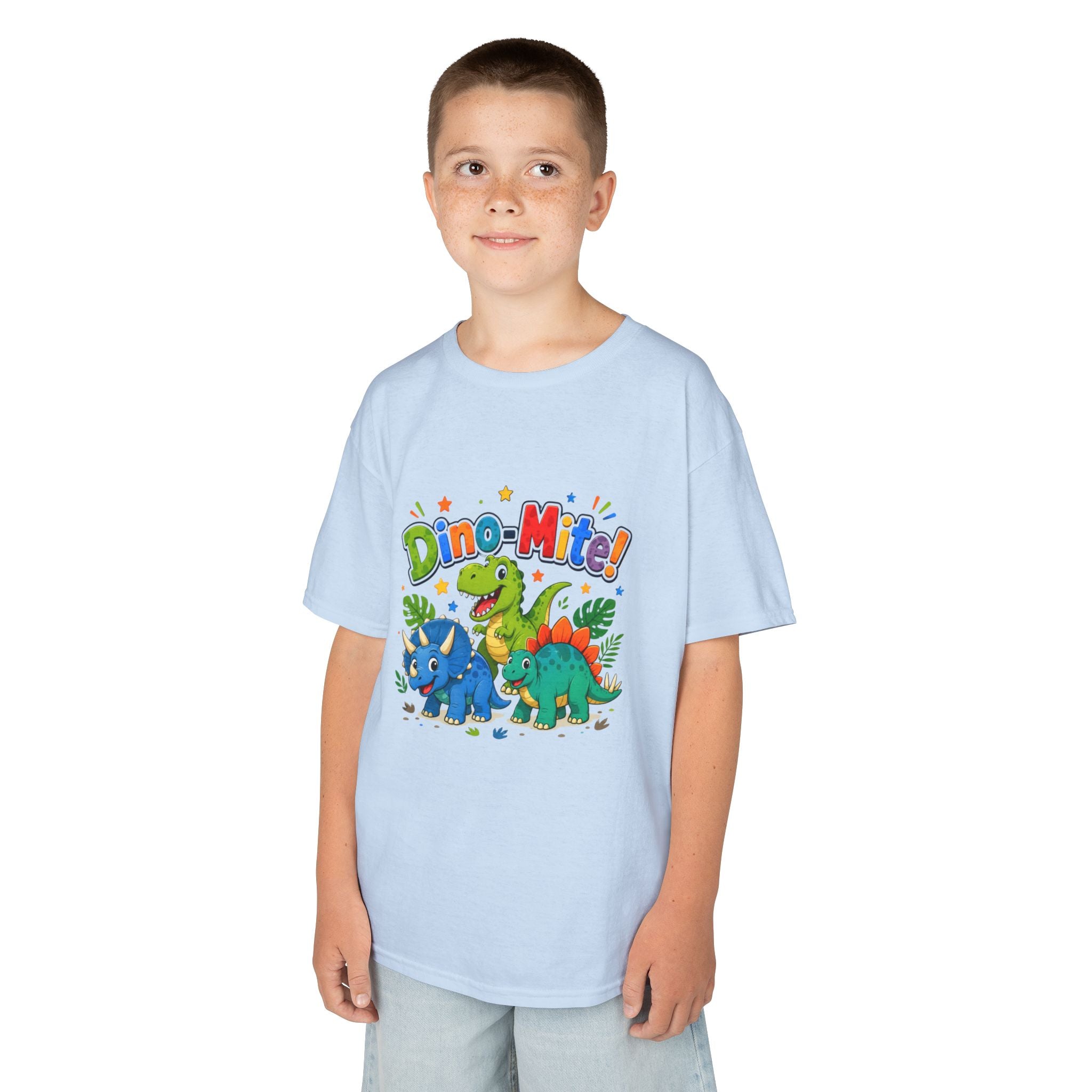 Kids T-Shirt - "Dino-Mite!" Colorful Dino Crew Tee for Toddlers & Kids