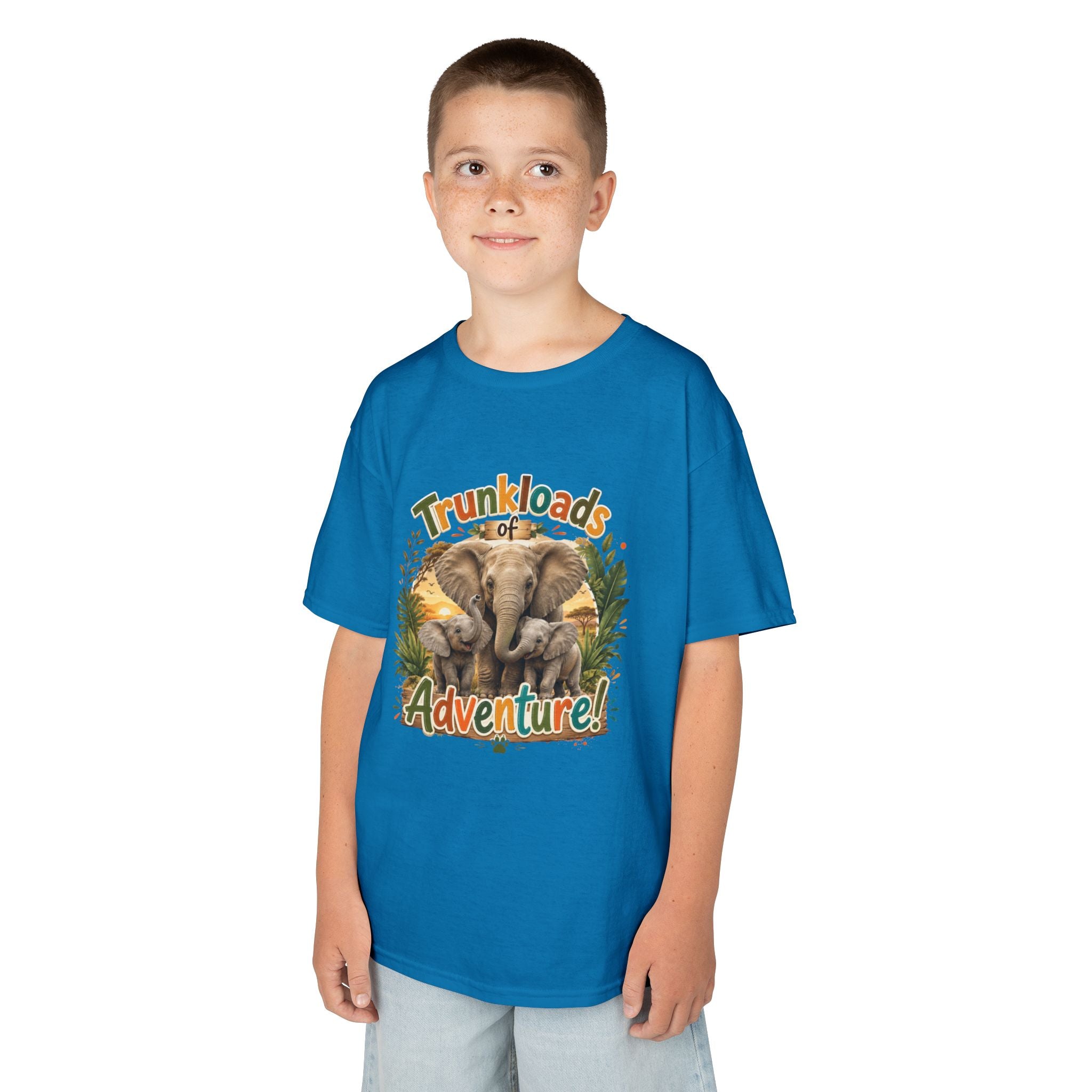 Kids Tee - "Trunkloads of Adventure" Elephant Graphic