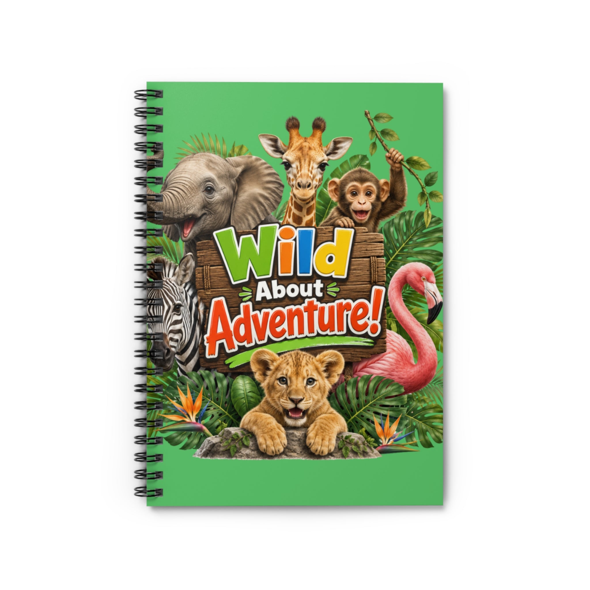 Wild About Adventure! Spiral Notebook — Kids Jungle Animal Ruled Journal