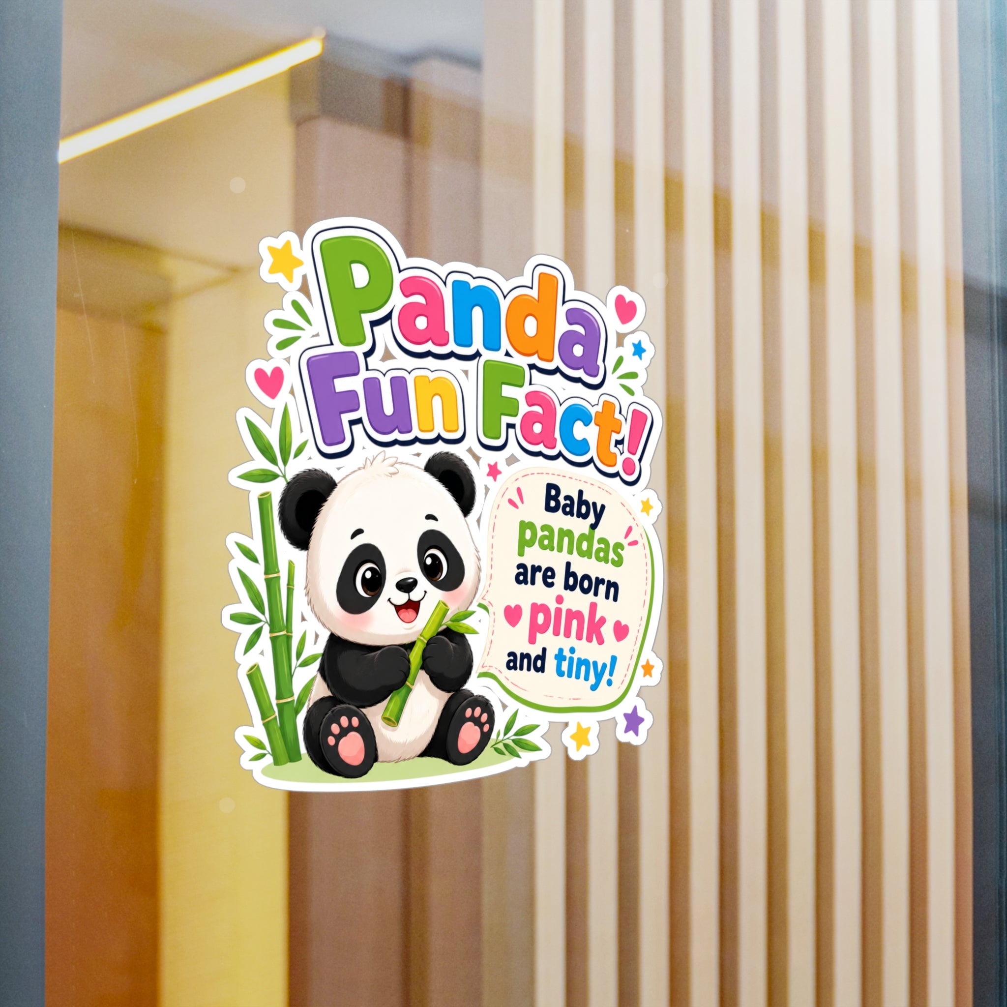 Panda Fun Fact! Kiss-Cut Vinyl Sticker — Cute Baby Panda Design