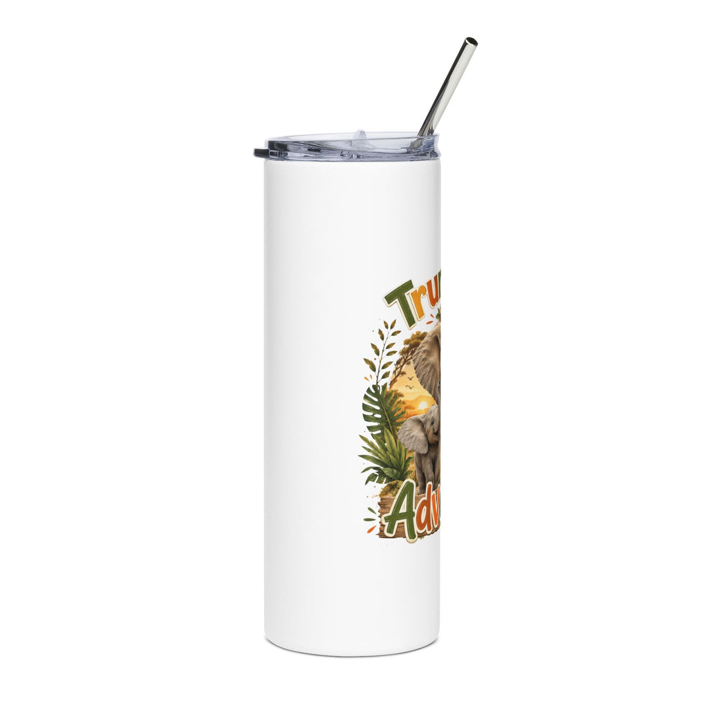 20oz Stainless Steel Tumbler — "Trunkloads of Adventure" Elephant Travel Cup