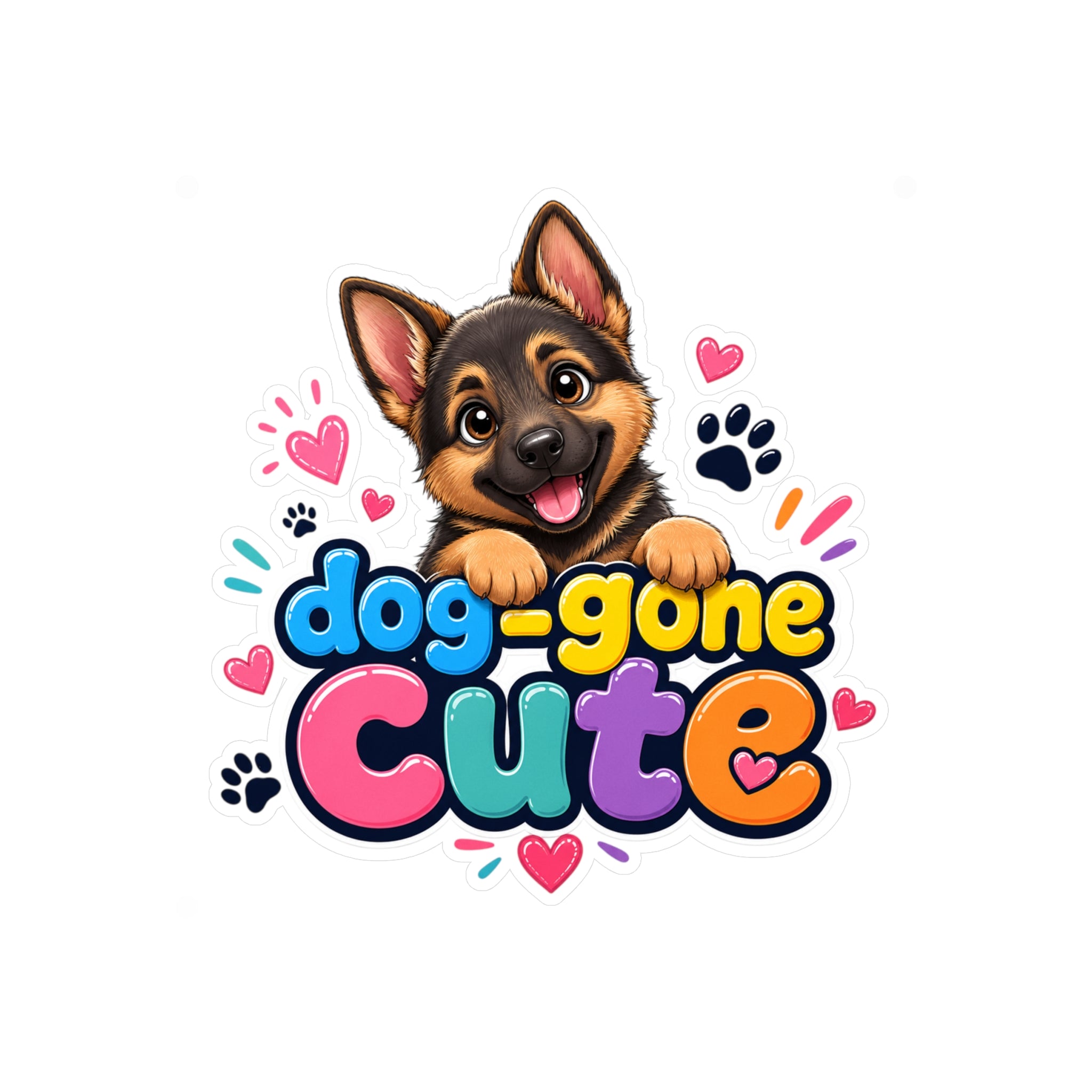 Dog-Gone Cute German Shepherd Sticker — Kiss-Cut Vinyl Decal for Laptops, Cars & Water Bottles
