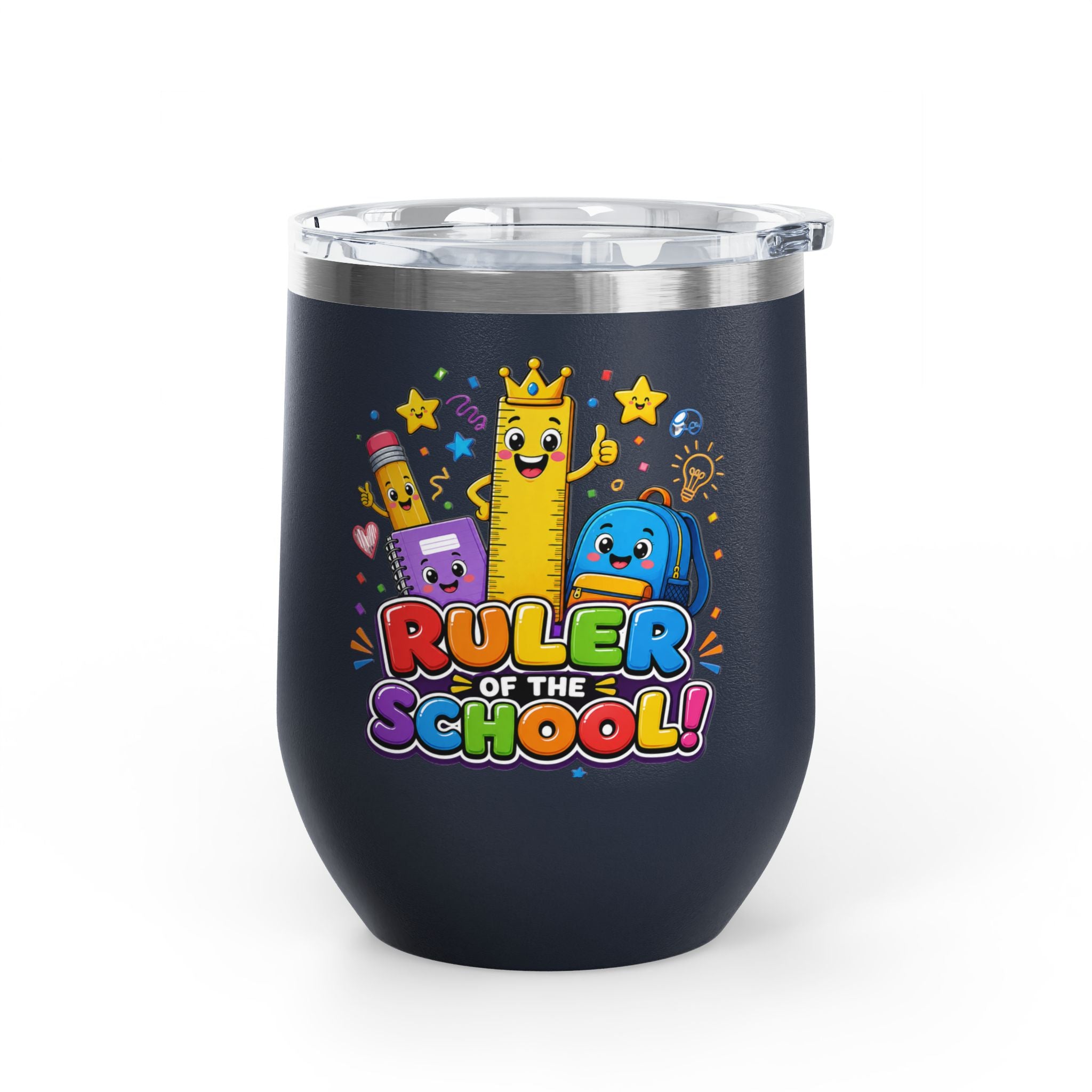 "Ruler of the School" Cute Teacher Gift, 12oz Insulated Cup