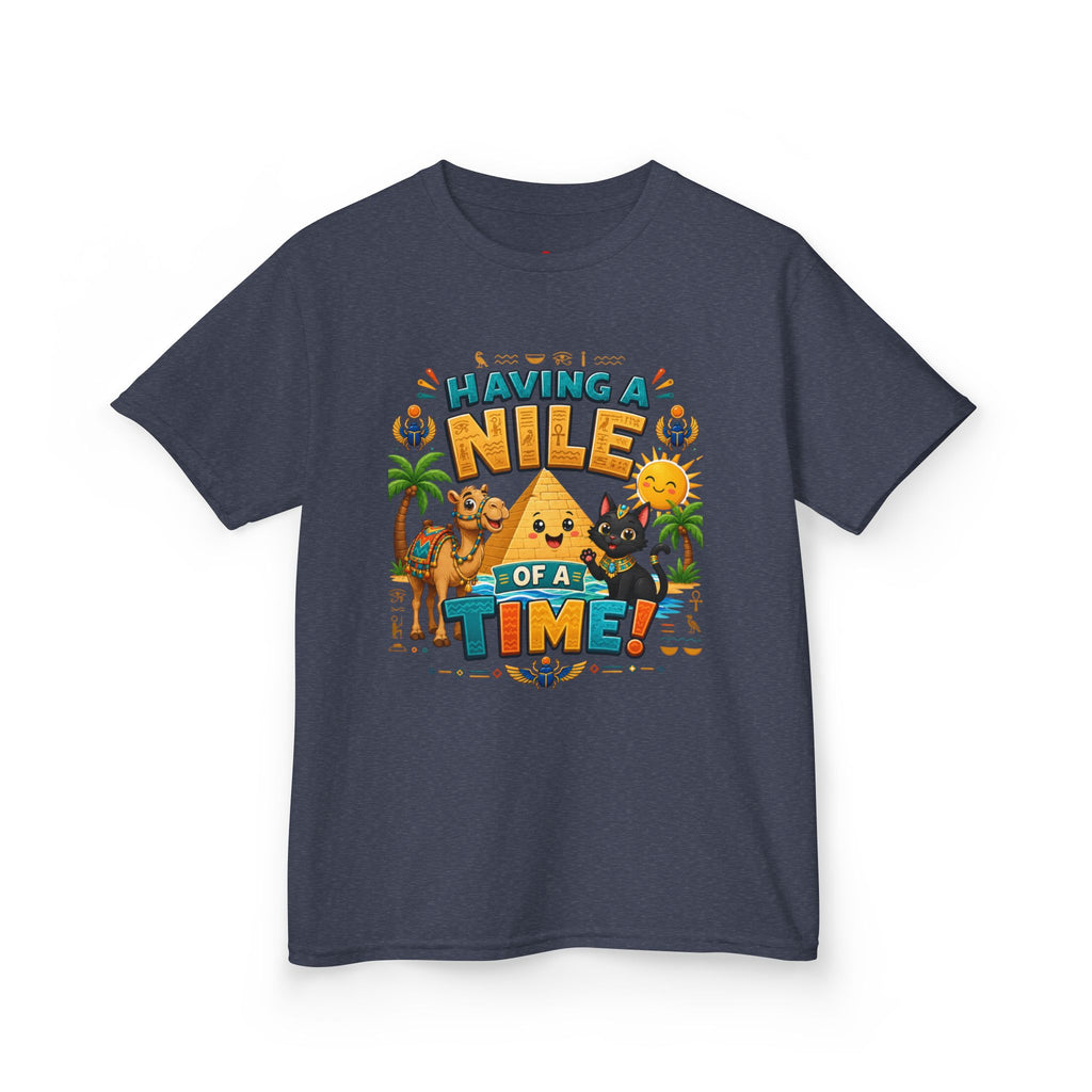 Having a Nile of a Time Kids Tee | Camel Pyramid Desert Cartoon