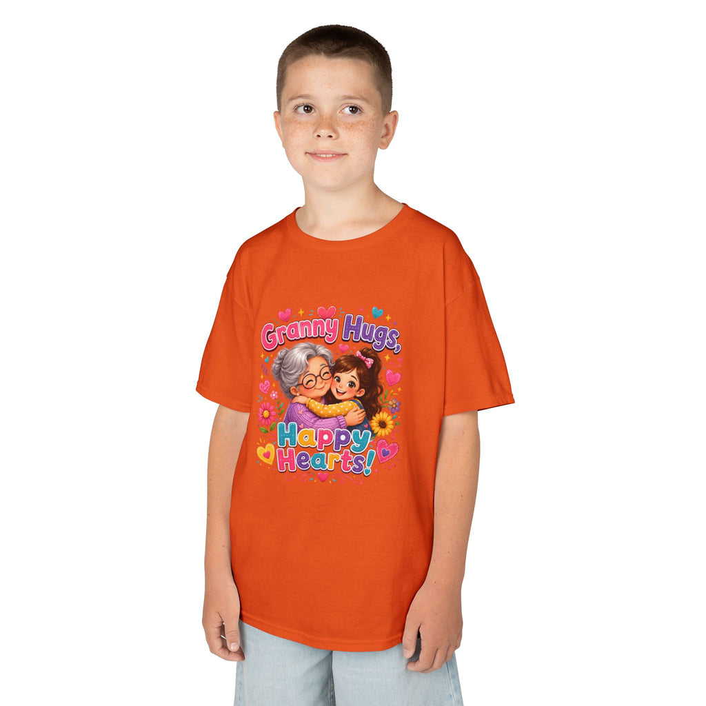 Granny Hugs Happy Hearts Tee | Grandma Grandchild Cute Illustration
