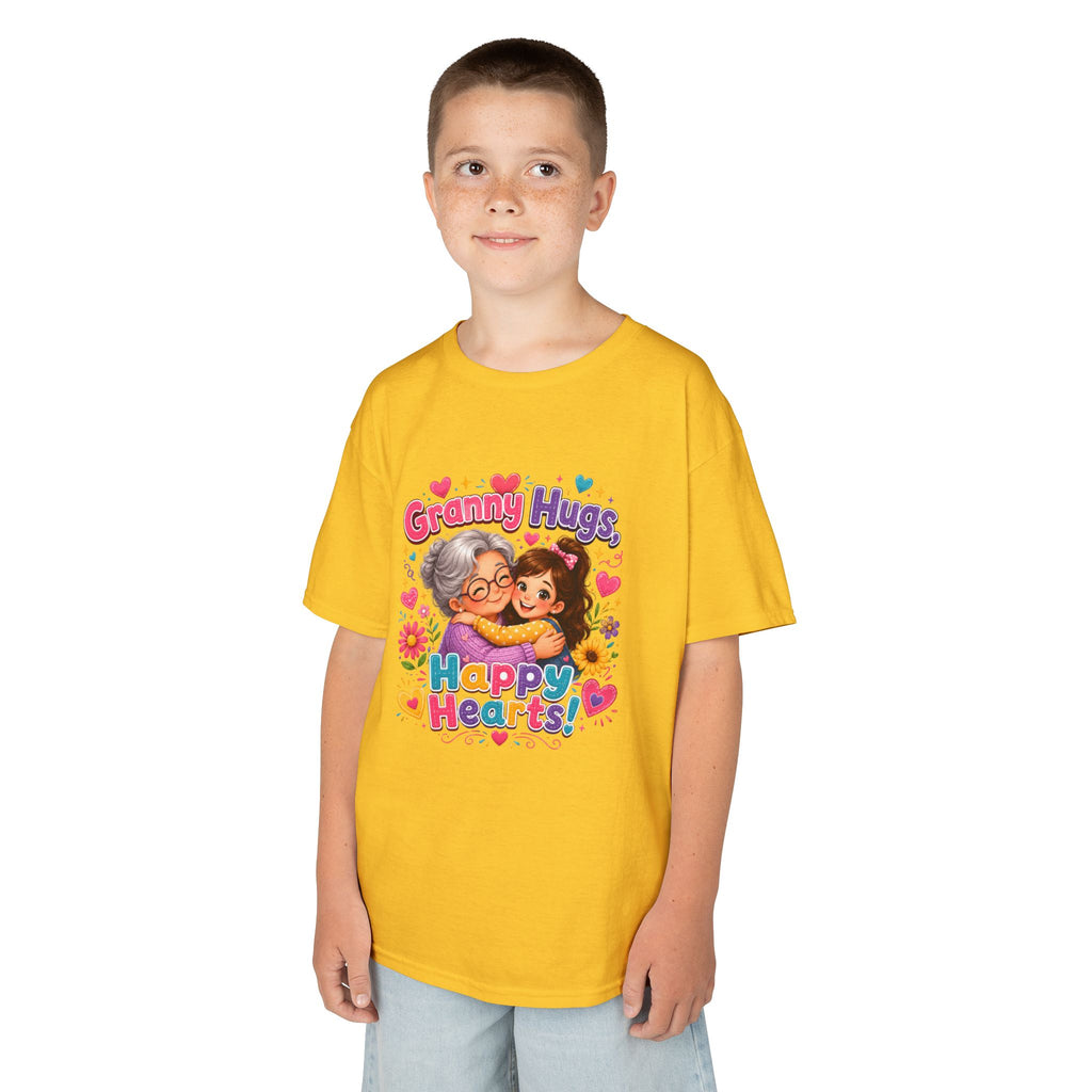 Granny Hugs Happy Hearts Tee | Grandma Grandchild Cute Illustration