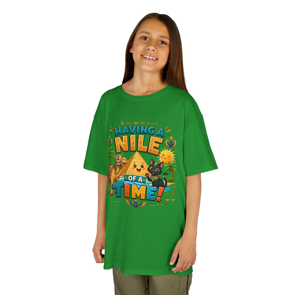 Having a Nile of a Time Kids Tee | Camel Pyramid Desert Cartoon