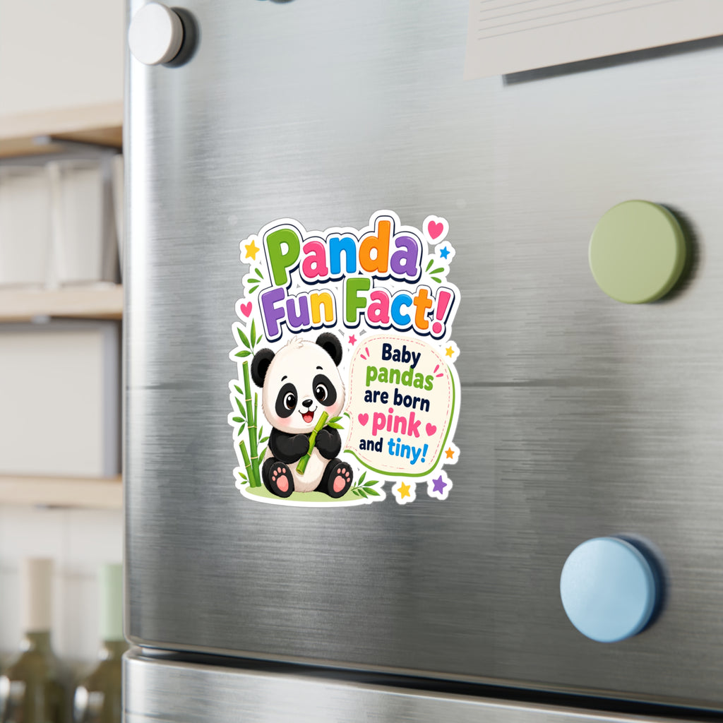 Panda Fun Fact! Kiss-Cut Vinyl Sticker — Cute Baby Panda Design