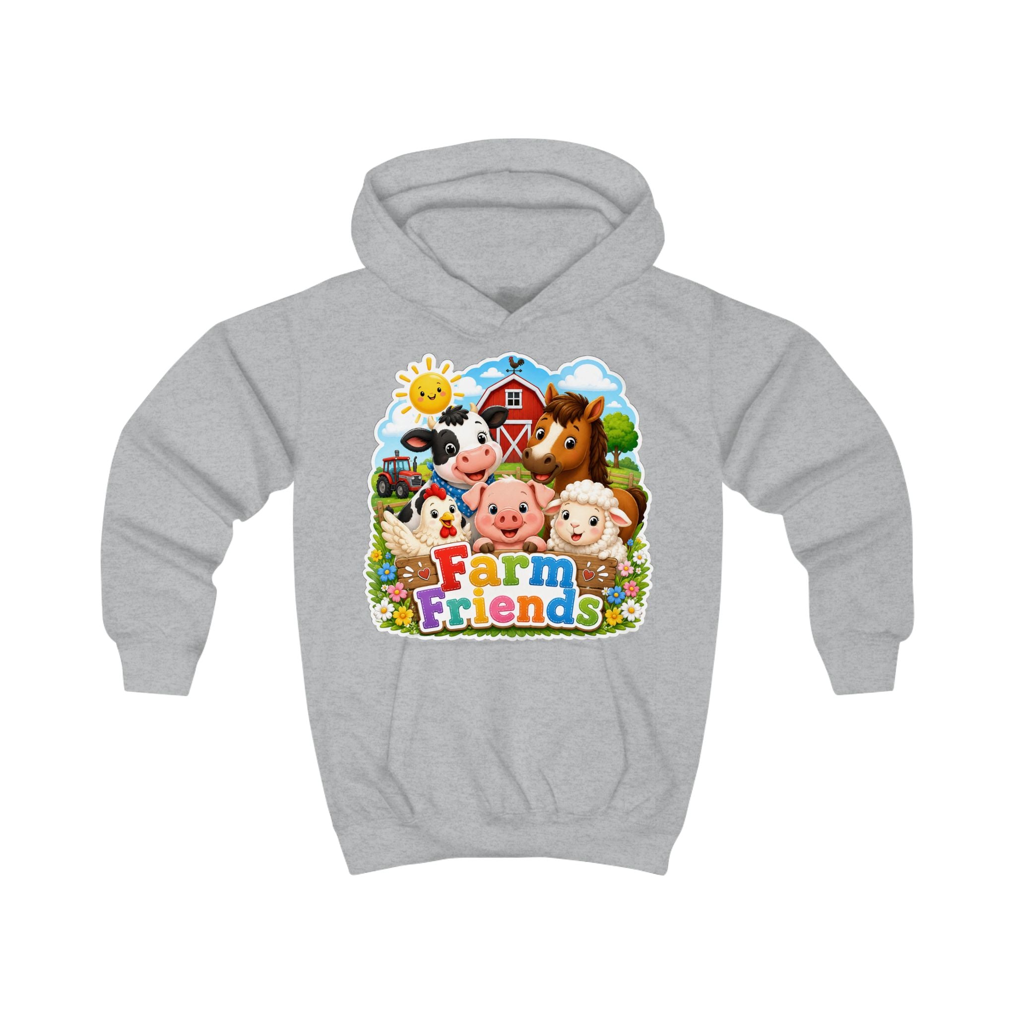 Kids Hoodie — Cute "Farm Friends" Animal Graphic Pullover for Toddlers & Children