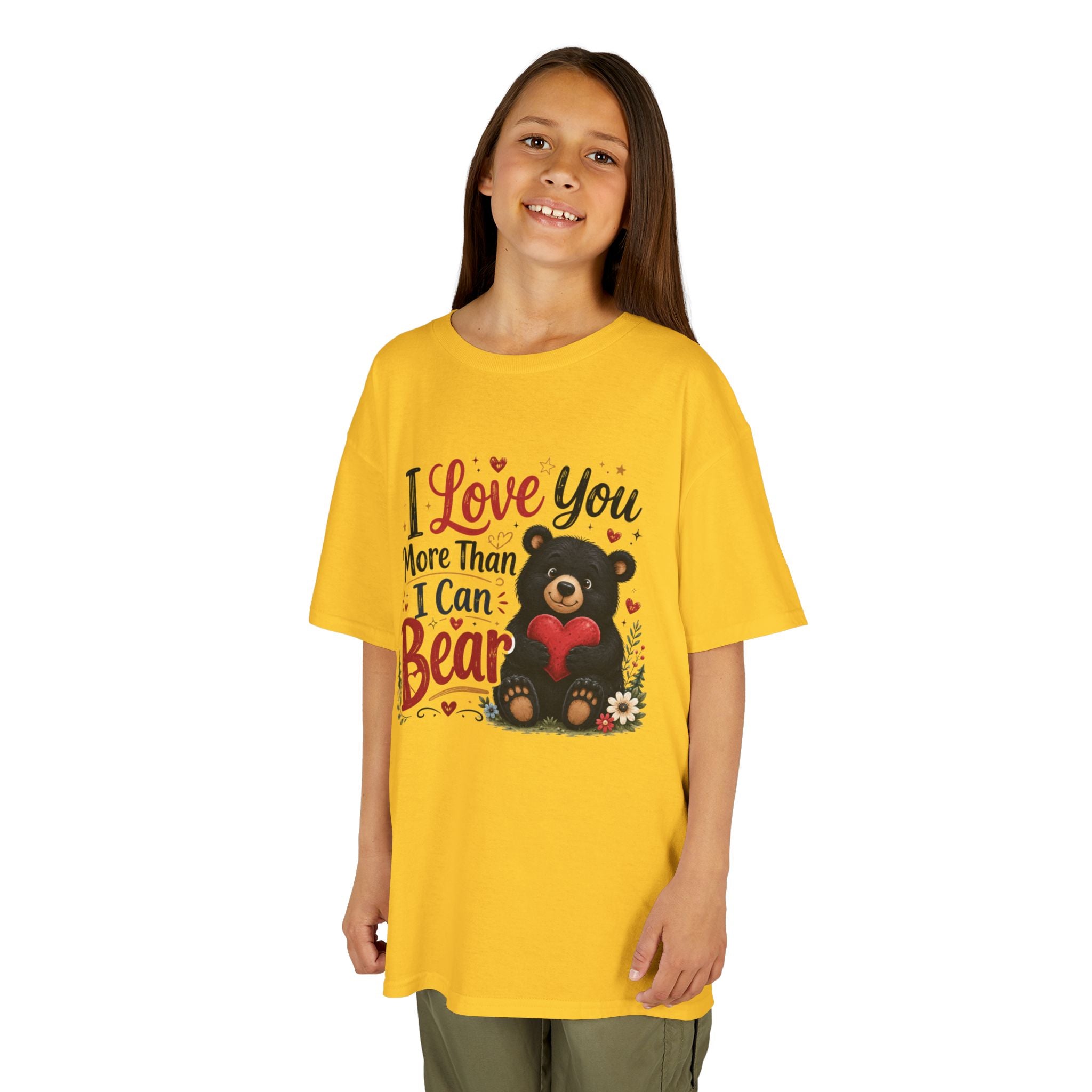 Kids T-Shirt - "I Love You More Than I Can Bear" Cute Bear Valentine Tee