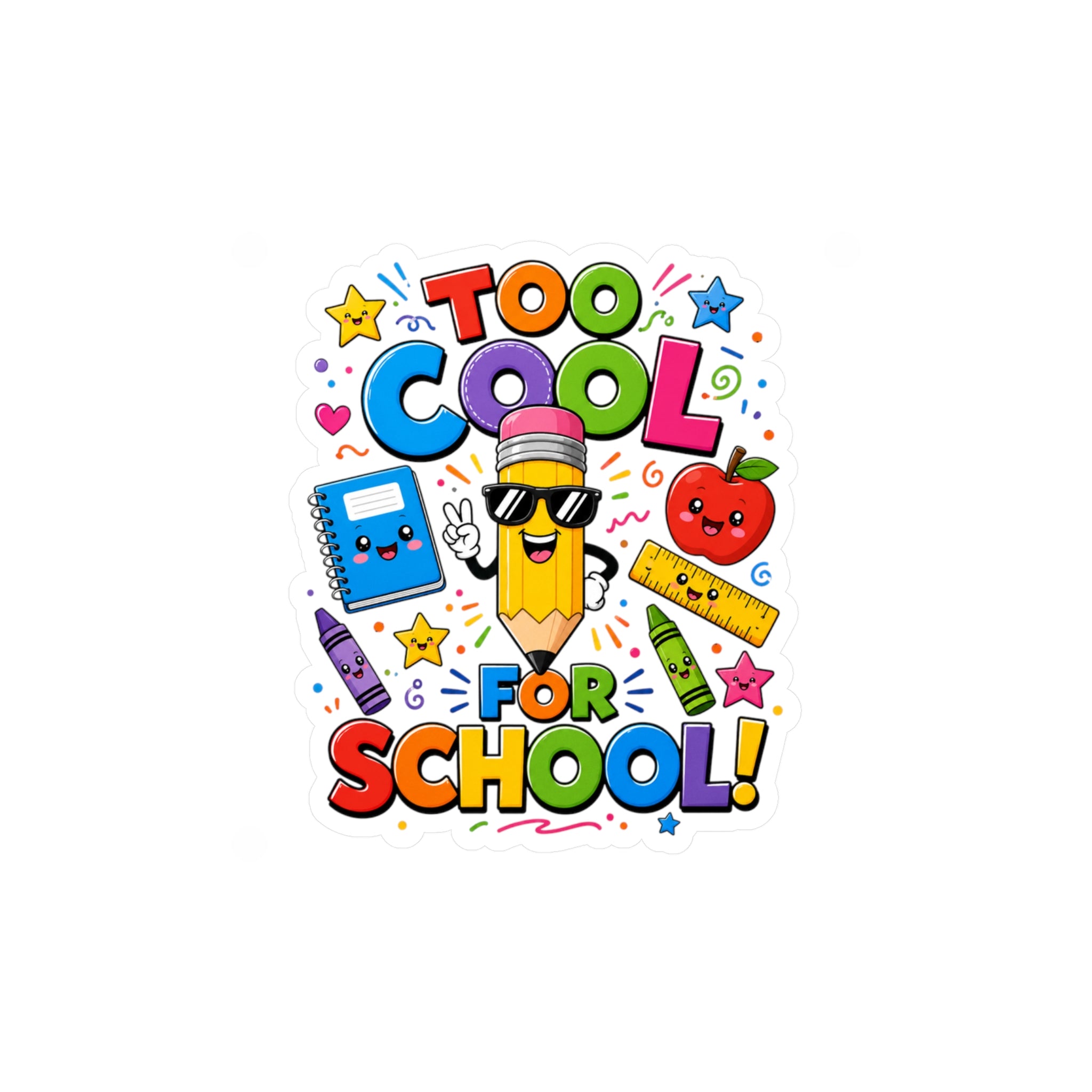Too Cool for School sticker | Kiss-Cut Vinyl Decal
