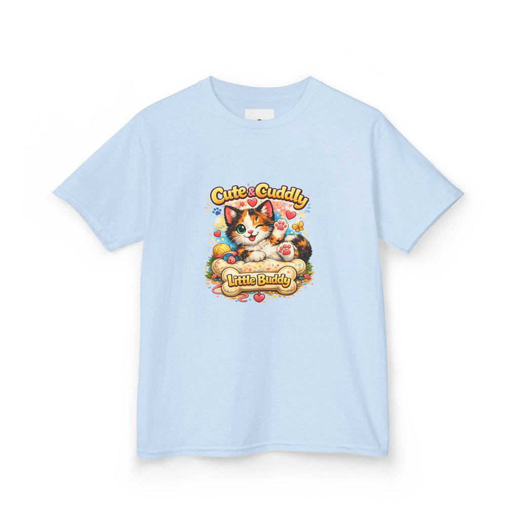 Kids T-Shirt — "Cute & Cuddly Little Buddy" Cat Graphic Tee