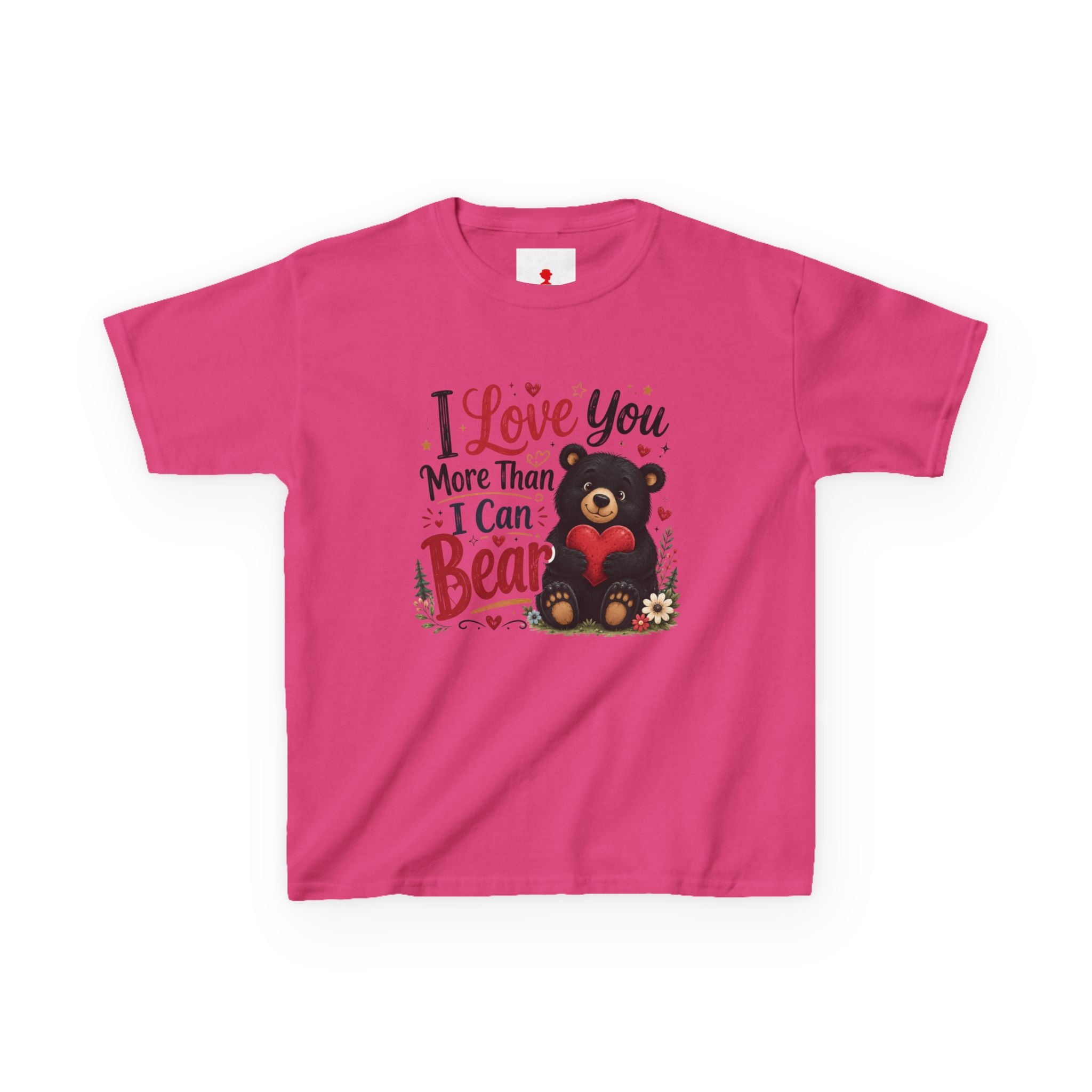 Kids T-Shirt - "I Love You More Than I Can Bear" Cute Bear Valentine Tee