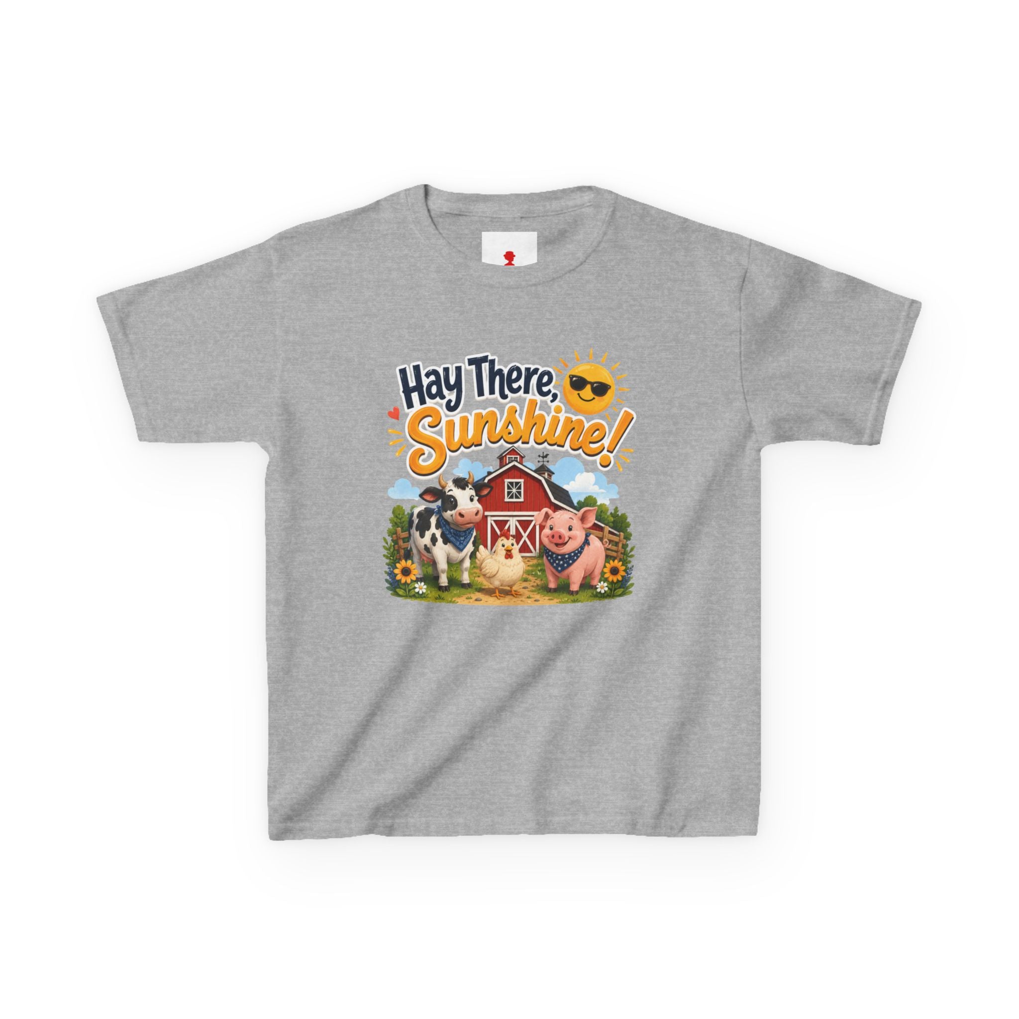 Kids Tee — "Hay There, Sunshine!" Farm Animal Graphic