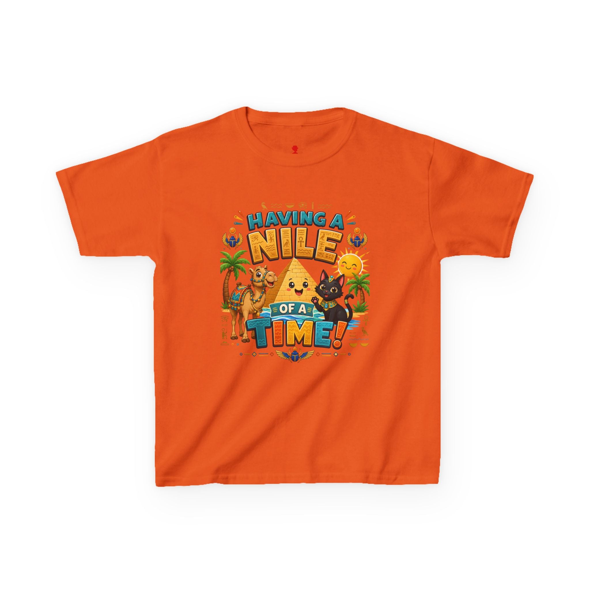 Having a Nile of a Time Kids Tee | Camel Pyramid Desert Cartoon